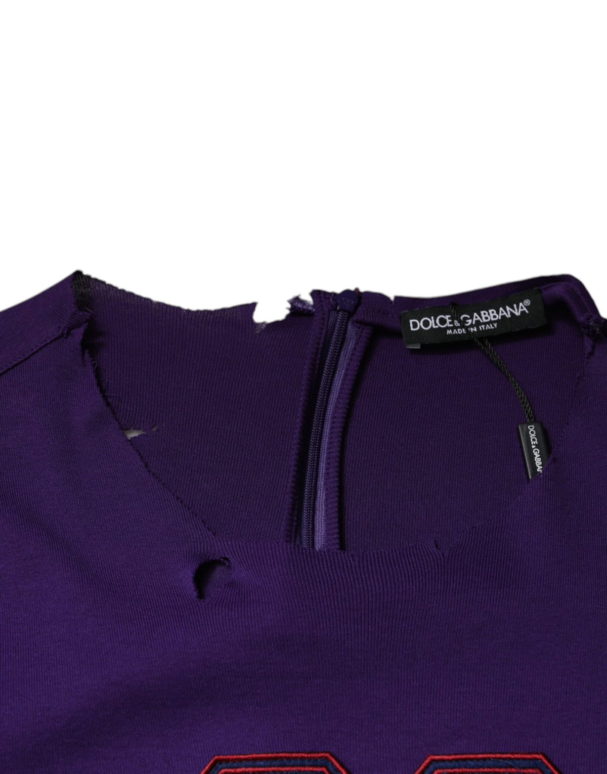 Dolce & Gabbana Purple Cotton Round Neck Pullover Men Men's Sweater