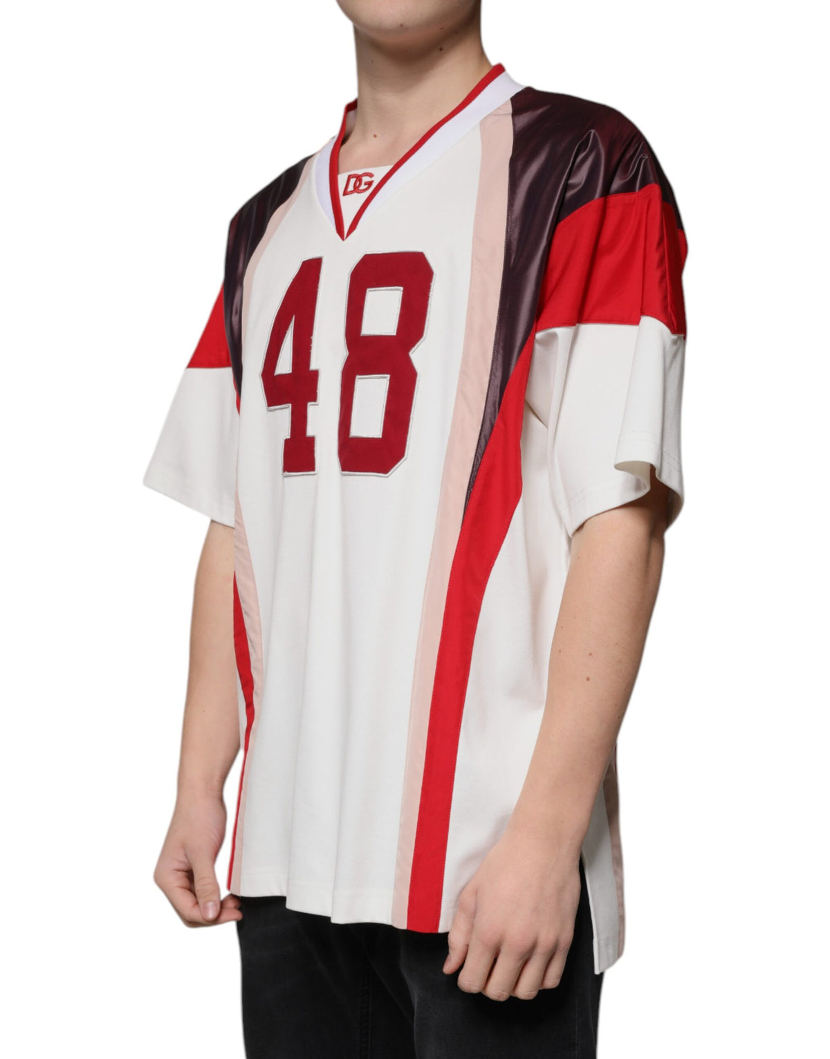 Dolce & Gabbana Multicolor Logo Jersey Cotton V-neck Men's T-shirt