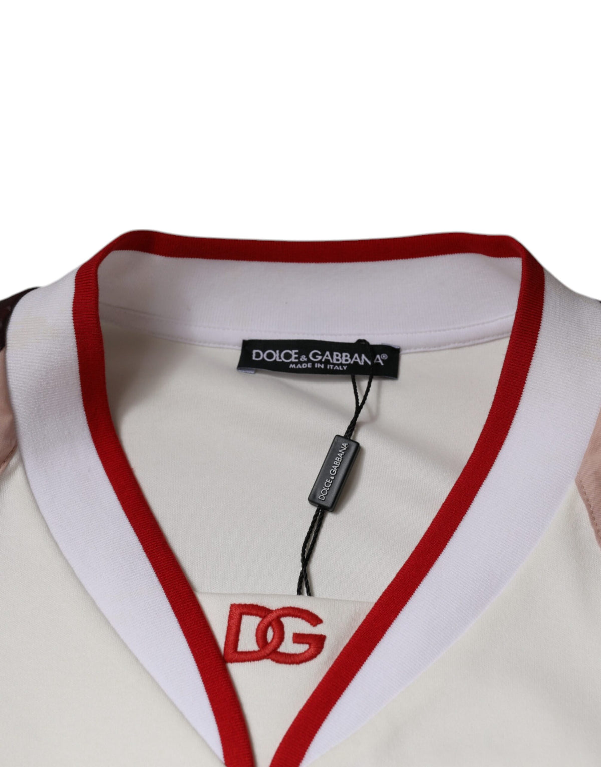 Dolce & Gabbana Multicolor Logo Jersey Cotton V-neck Men's T-shirt