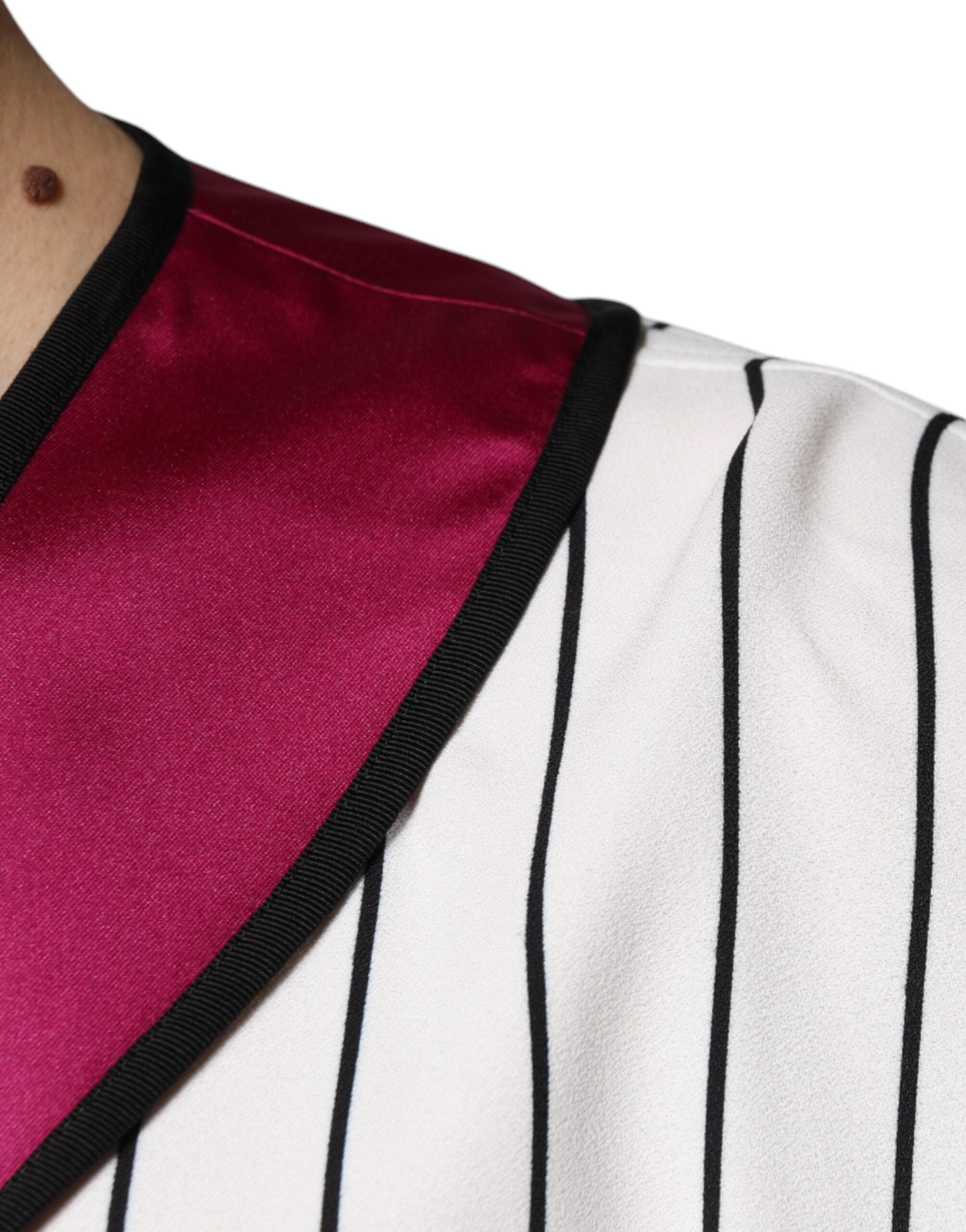 Dolce & Gabbana Multicolor Logo Jersey Button V-neck Men's T-shirt