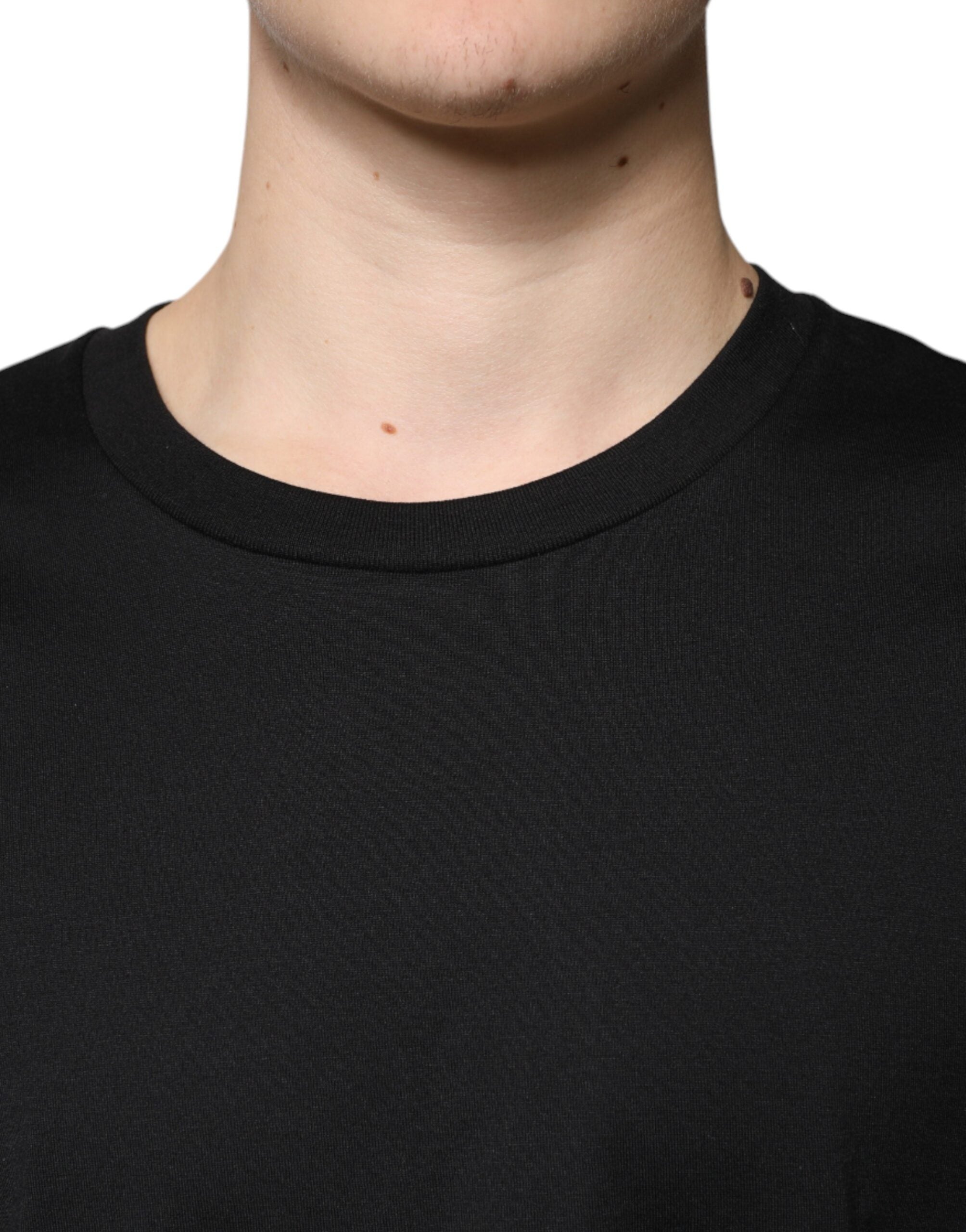 Dolce & Gabbana Black Cotton Crew Neck Short Sleeves Men's T-shirt
