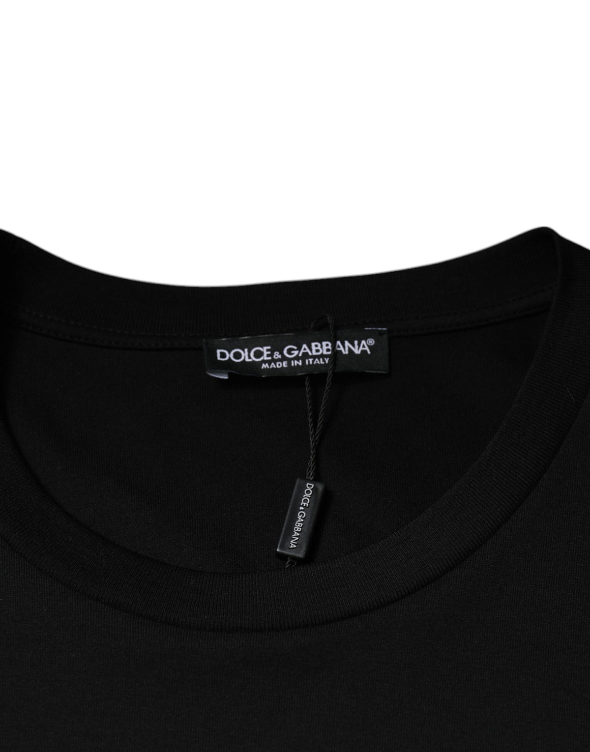 Dolce & Gabbana Black Cotton Crew Neck Short Sleeves Men's T-shirt