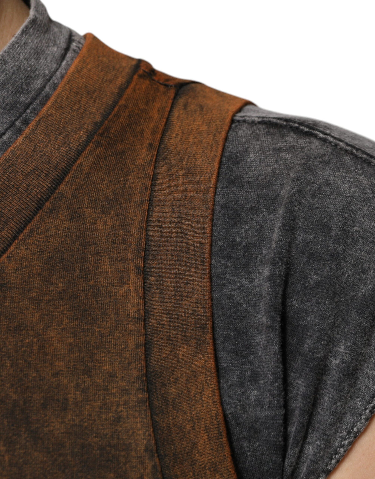 Dolce & Gabbana Brown Cotton Crew Neck Sleeveless Men's T-shirt