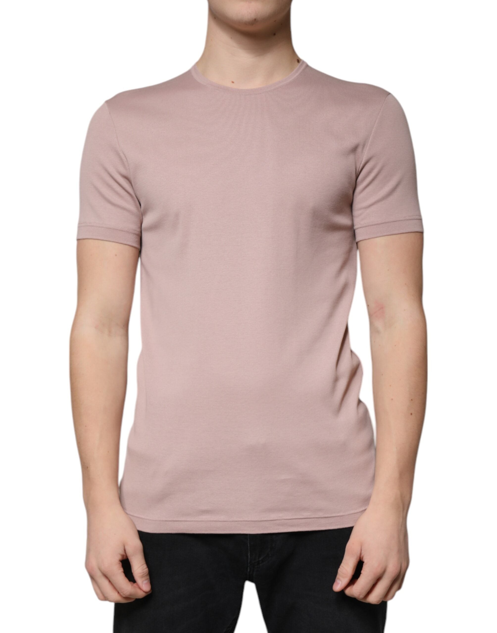Dolce & Gabbana Brown Cotton Short Sleeves Round Neck Men's T-shirt