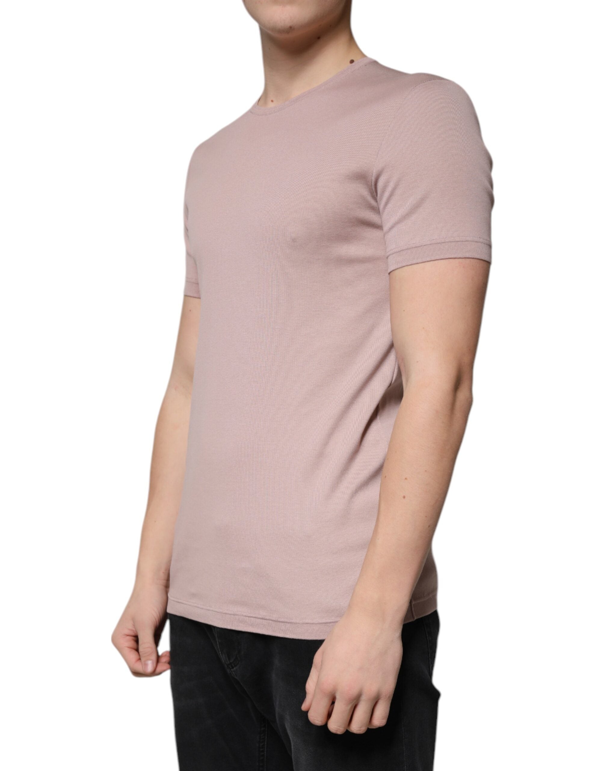 Dolce & Gabbana Brown Cotton Short Sleeves Round Neck Men's T-shirt