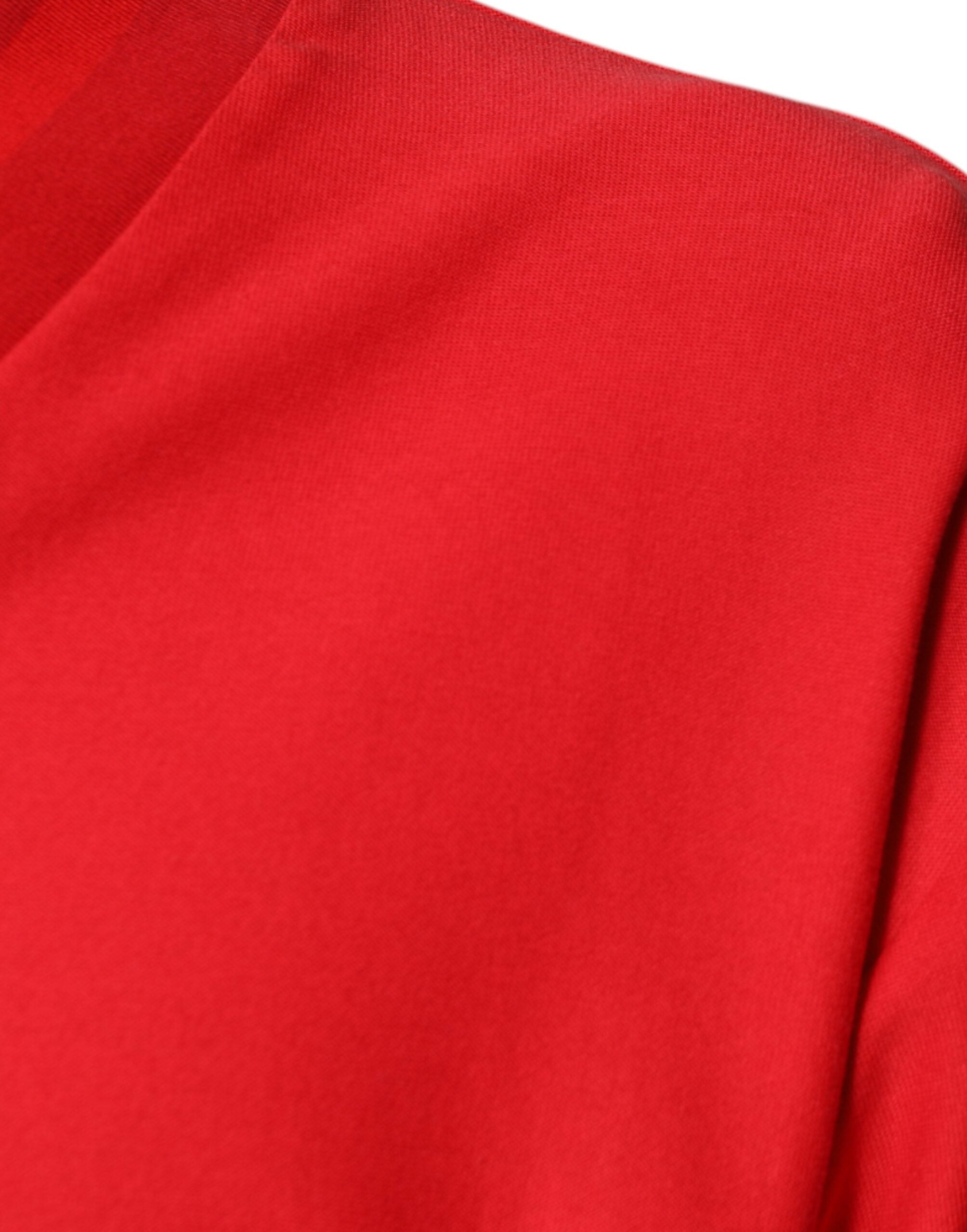 Dolce & Gabbana Red Cotton V-neck Short Sleeves Men's T-shirt