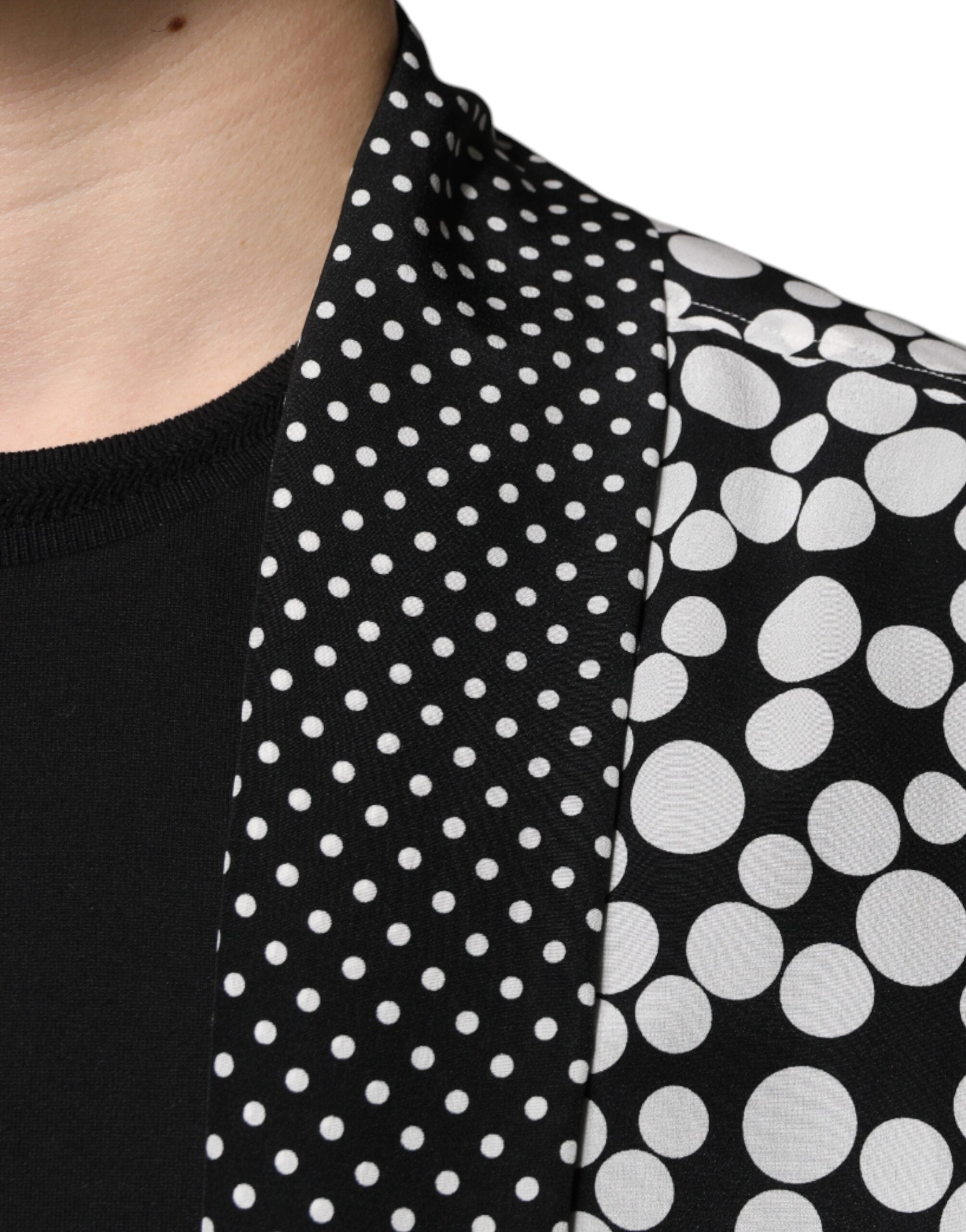 Dolce & Gabbana Black White Polka Dots Silk Men Casual Men's Shirt
