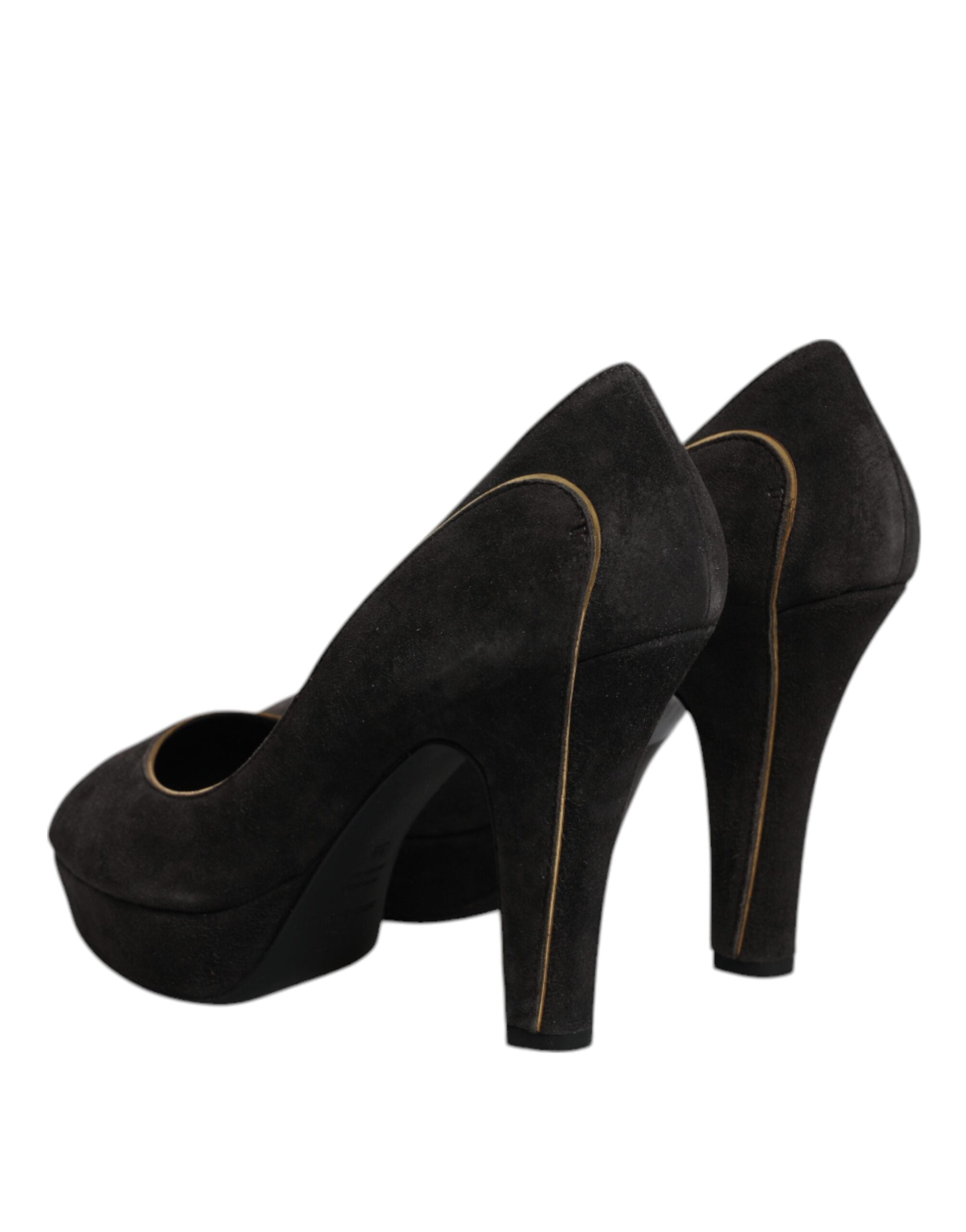 Dolce & Gabbana Black Suede Leather Platform Heels Pumps Women's Shoes (Pre-Owned)