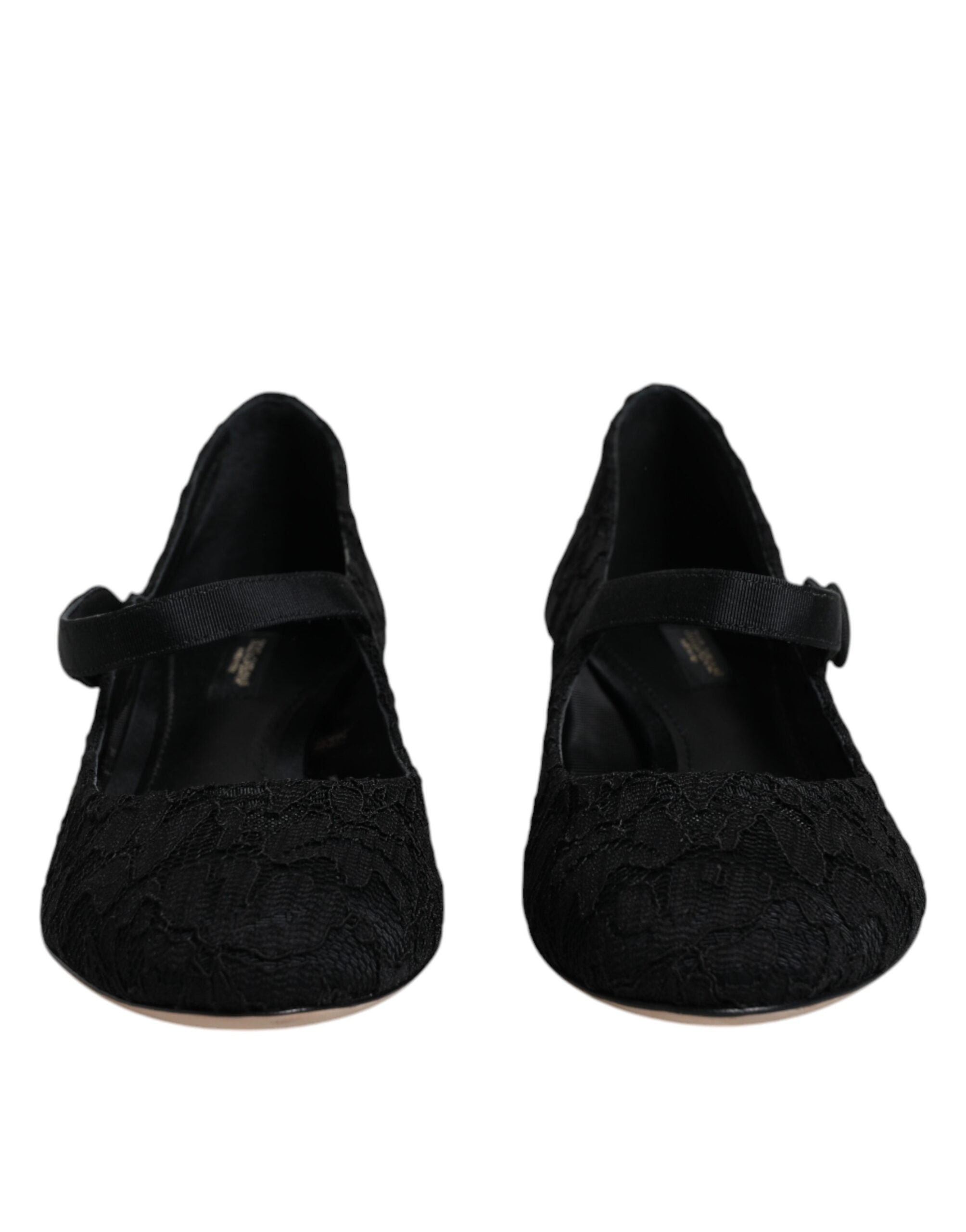 Dolce & Gabbana Black Mary Jane Taormina Lace Pumps Women's Shoes (Pre-Owned)