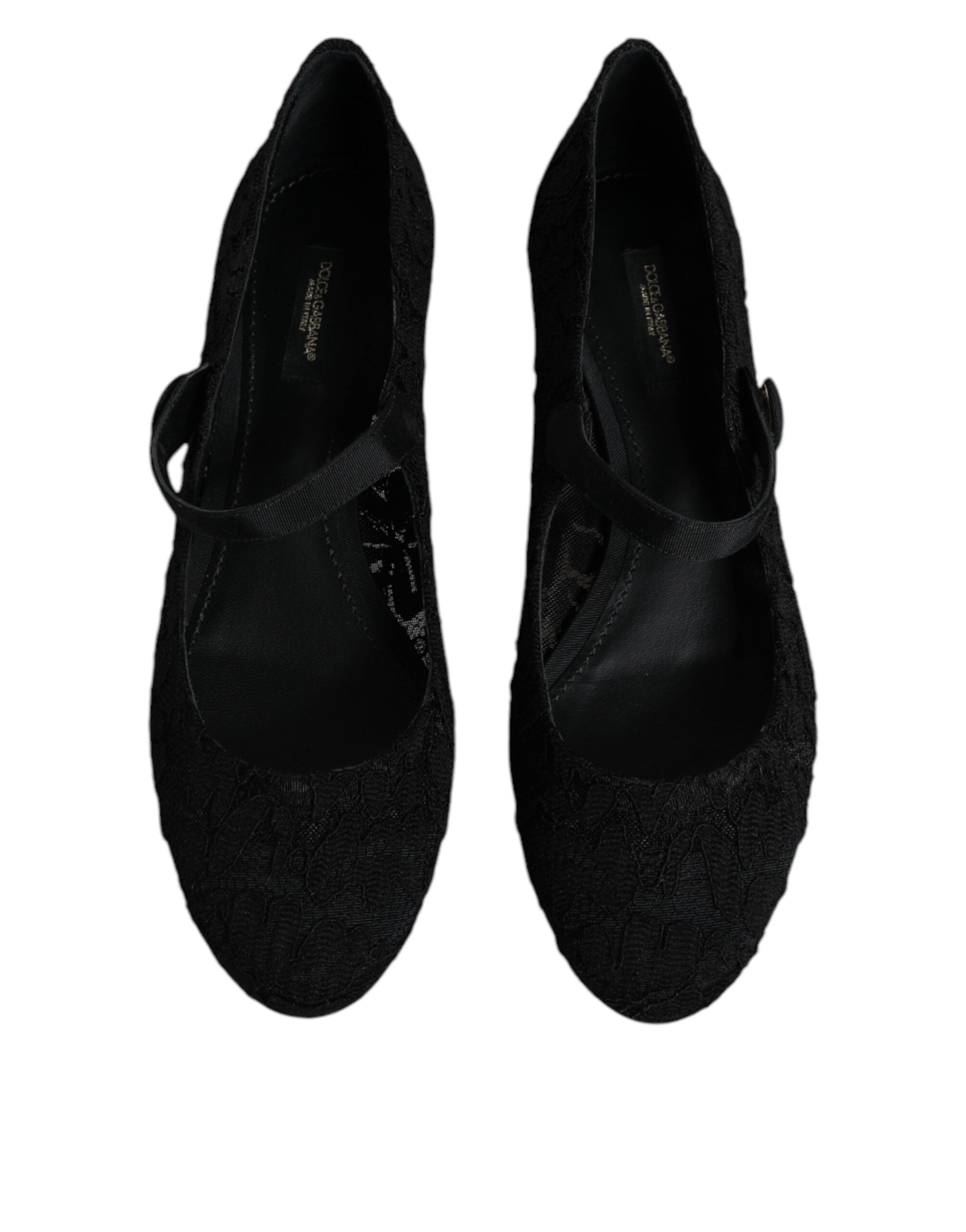 Dolce & Gabbana Black Mary Jane Taormina Lace Pumps Women's Shoes (Pre-Owned)