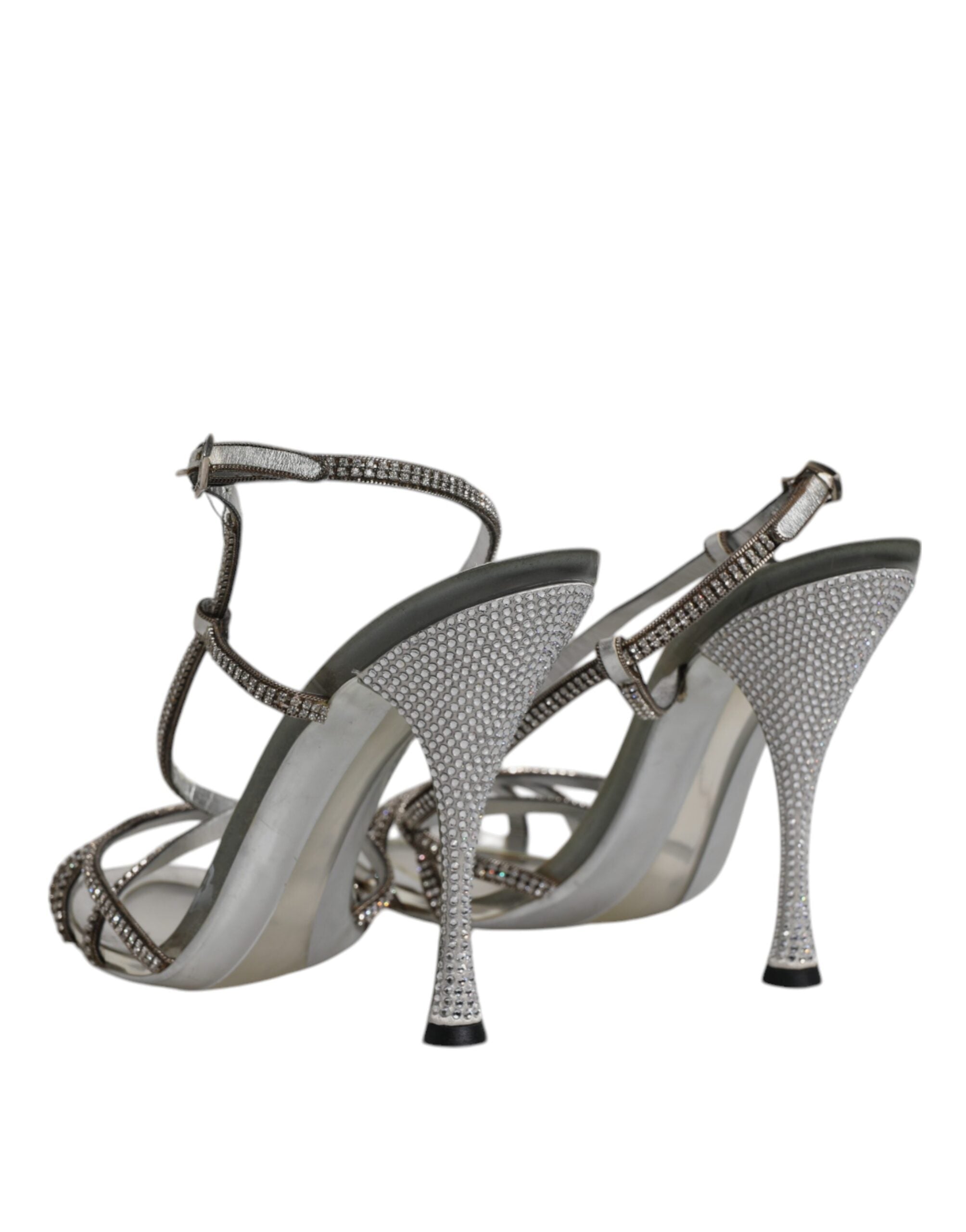 Dolce & Gabbana Silver Crystal Slingback KEIRA Sandals Women's Shoes (Pre-Owned)
