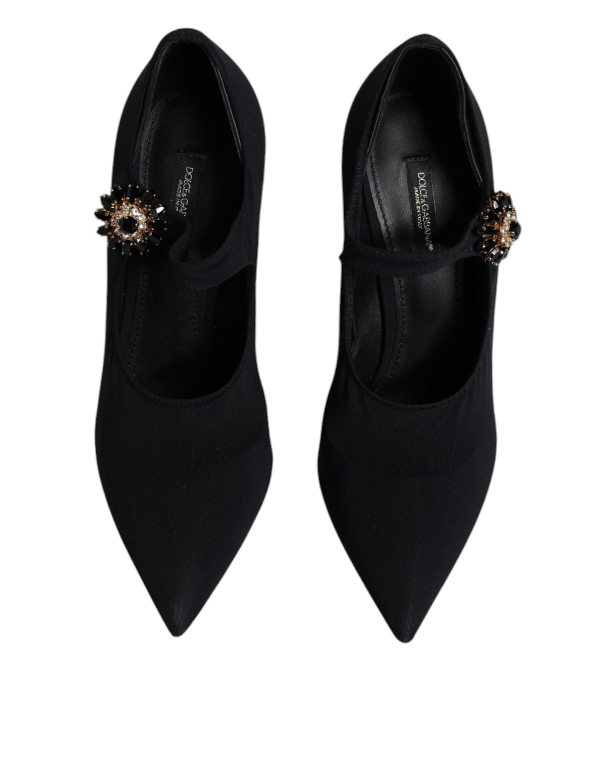 Dolce & Gabbana Black Mary Jane Stretch Crystal Pumps Women's Shoes (Pre-Owned)