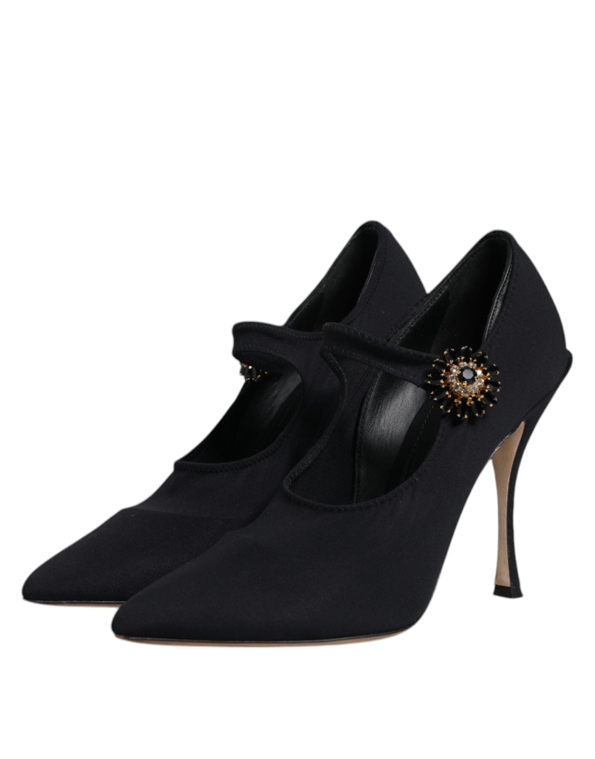 Dolce & Gabbana Black Mary Jane Stretch Crystal Pumps Women's Shoes (Pre-Owned)