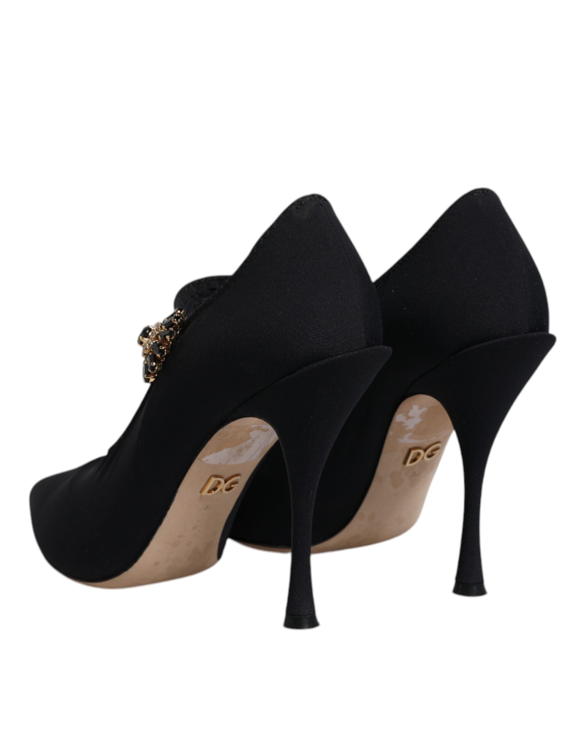 Dolce & Gabbana Black Mary Jane Stretch Crystal Pumps Women's Shoes (Pre-Owned)