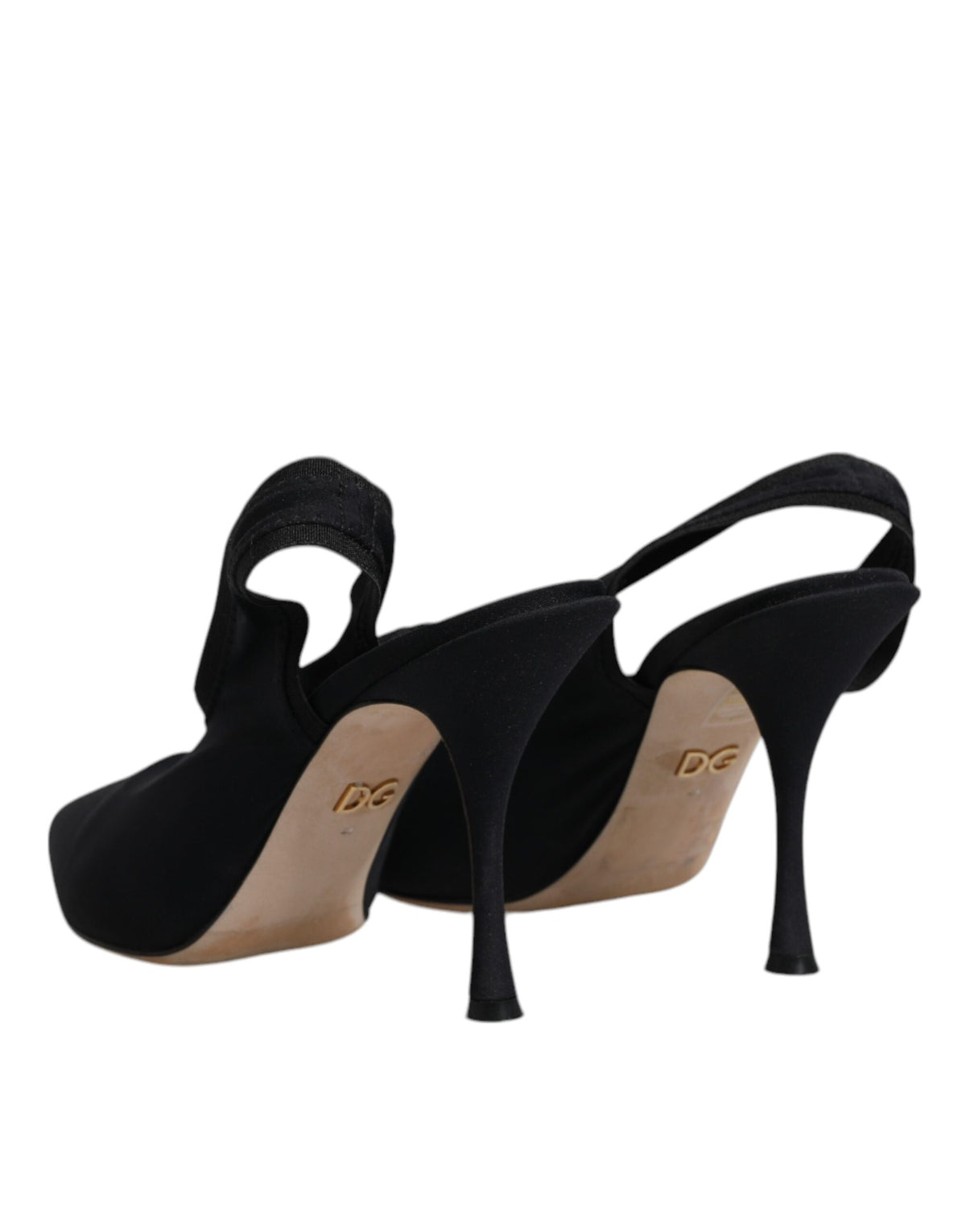 Dolce & Gabbana Black Jersey Stretch Heels Slingback Women's Shoes (Pre-Owned)