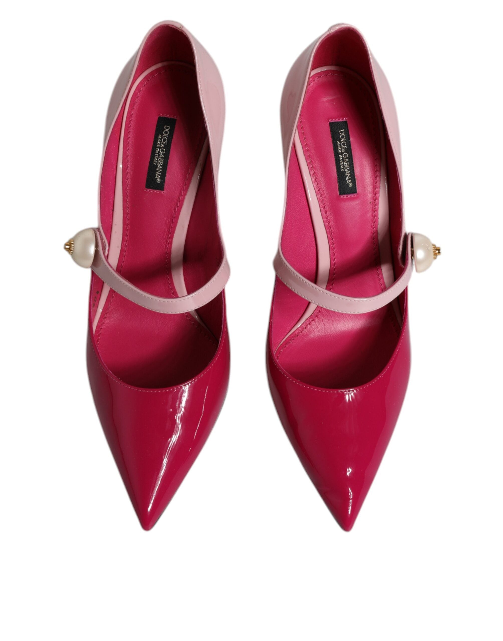 Dolce & Gabbana Two Tone Pink Leather Mary Jane Heels Pumps Women's Shoes (Pre-Owned)