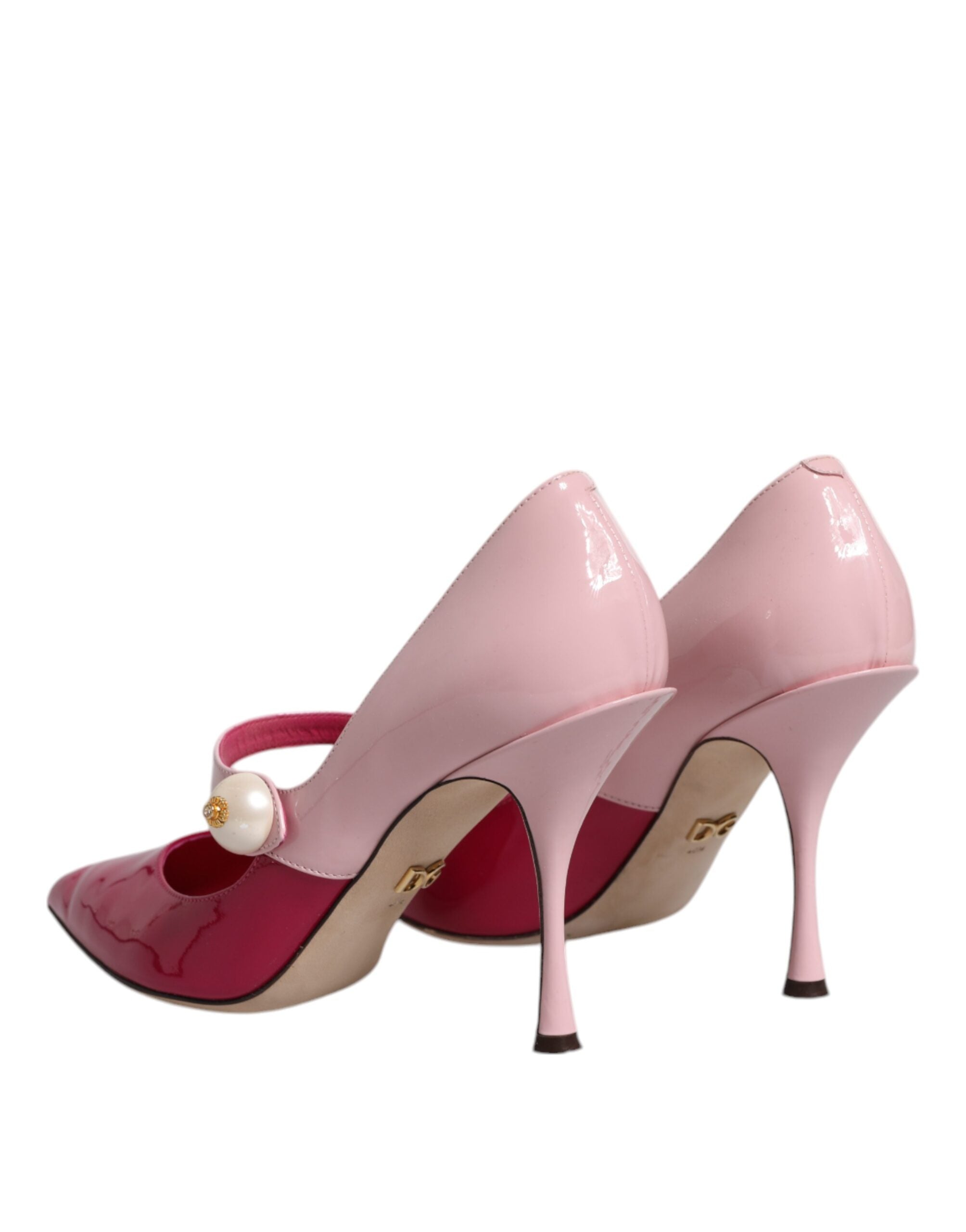 Dolce & Gabbana Two Tone Pink Leather Mary Jane Heels Pumps Women's Shoes (Pre-Owned)