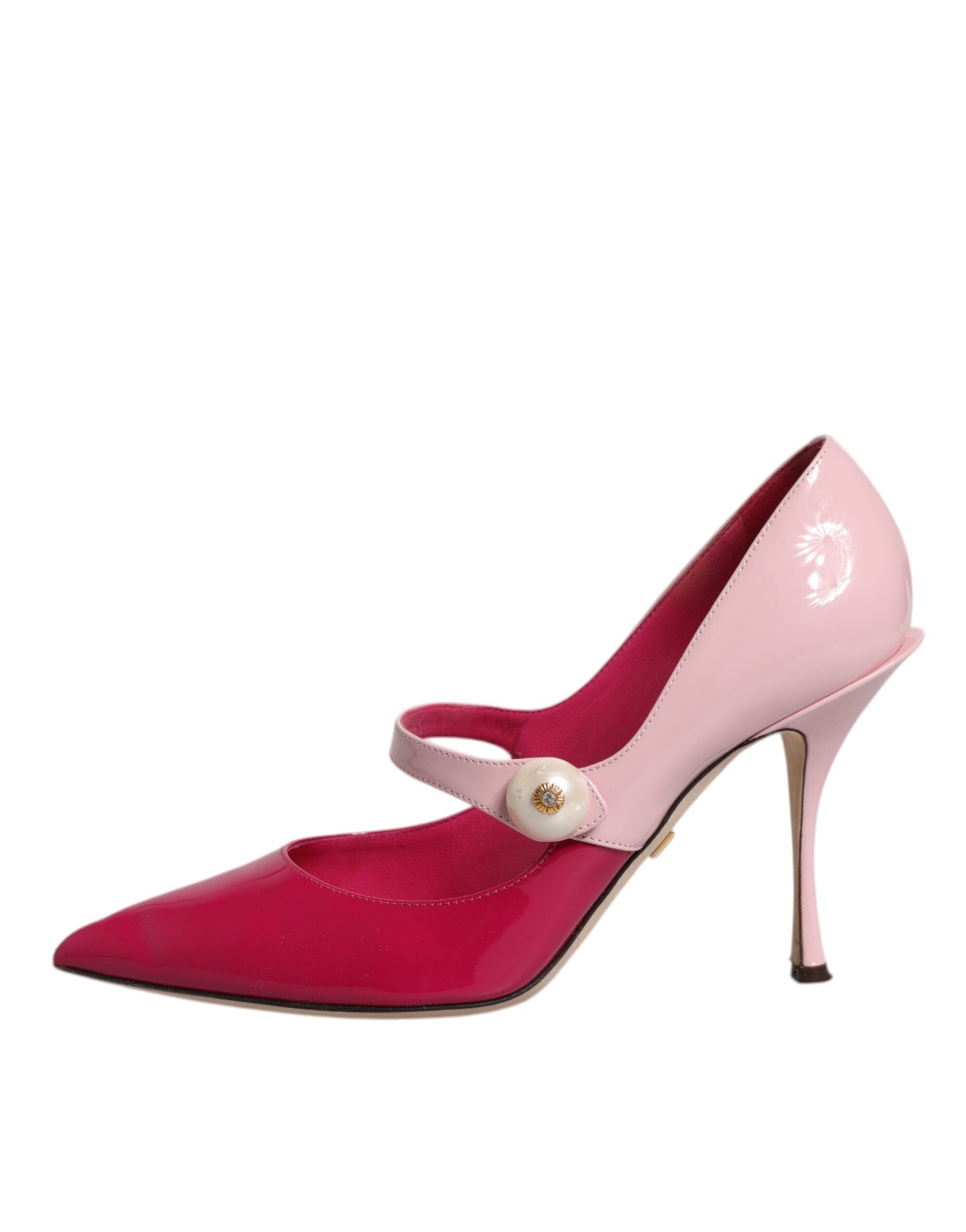 Dolce & Gabbana Two Tone Pink Leather Mary Jane Heels Pumps Women's Shoes (Pre-Owned)