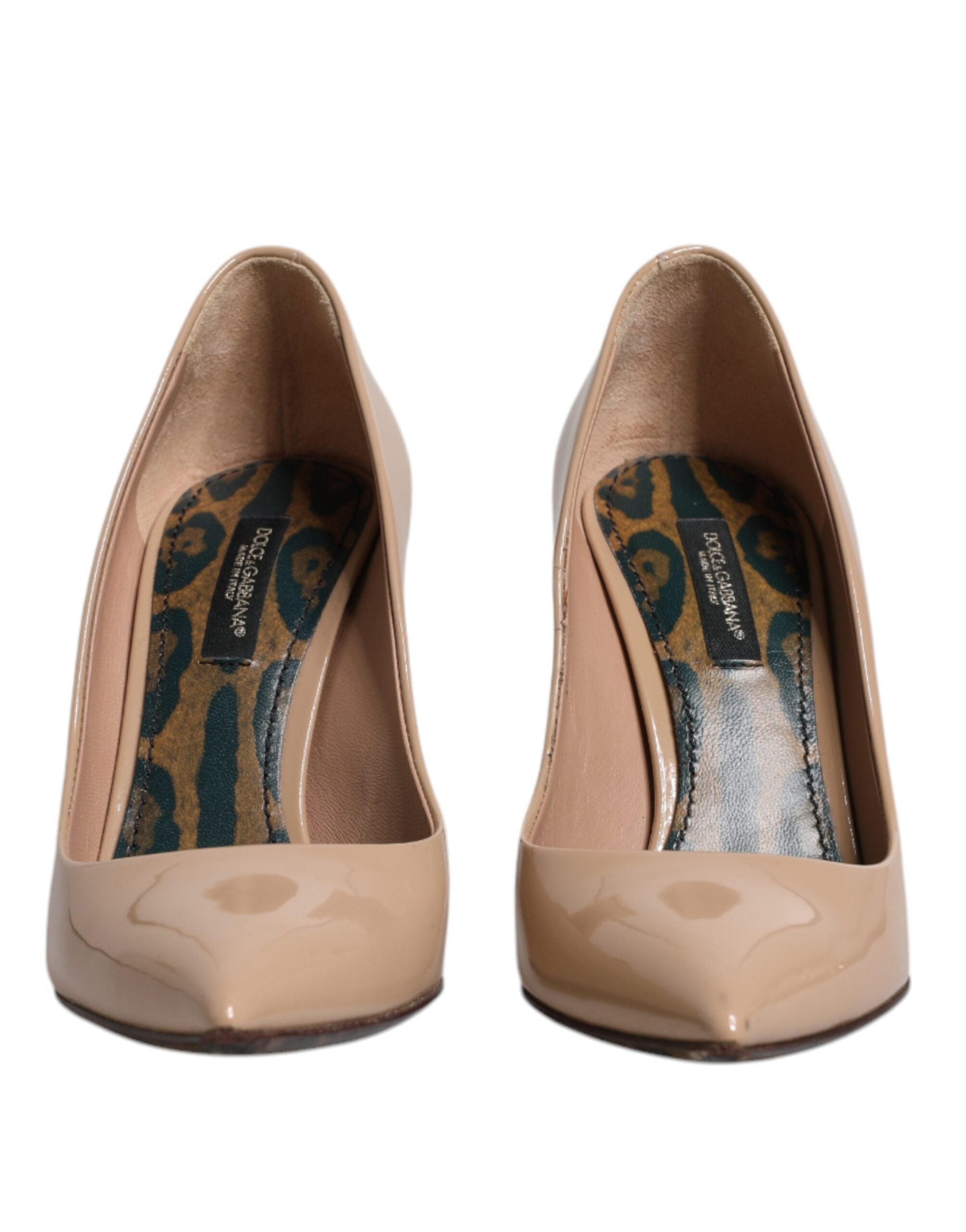 Dolce & Gabbana Beige Patent Leather Stiletto Heel Pumps Women's Shoes (Pre-Owned)