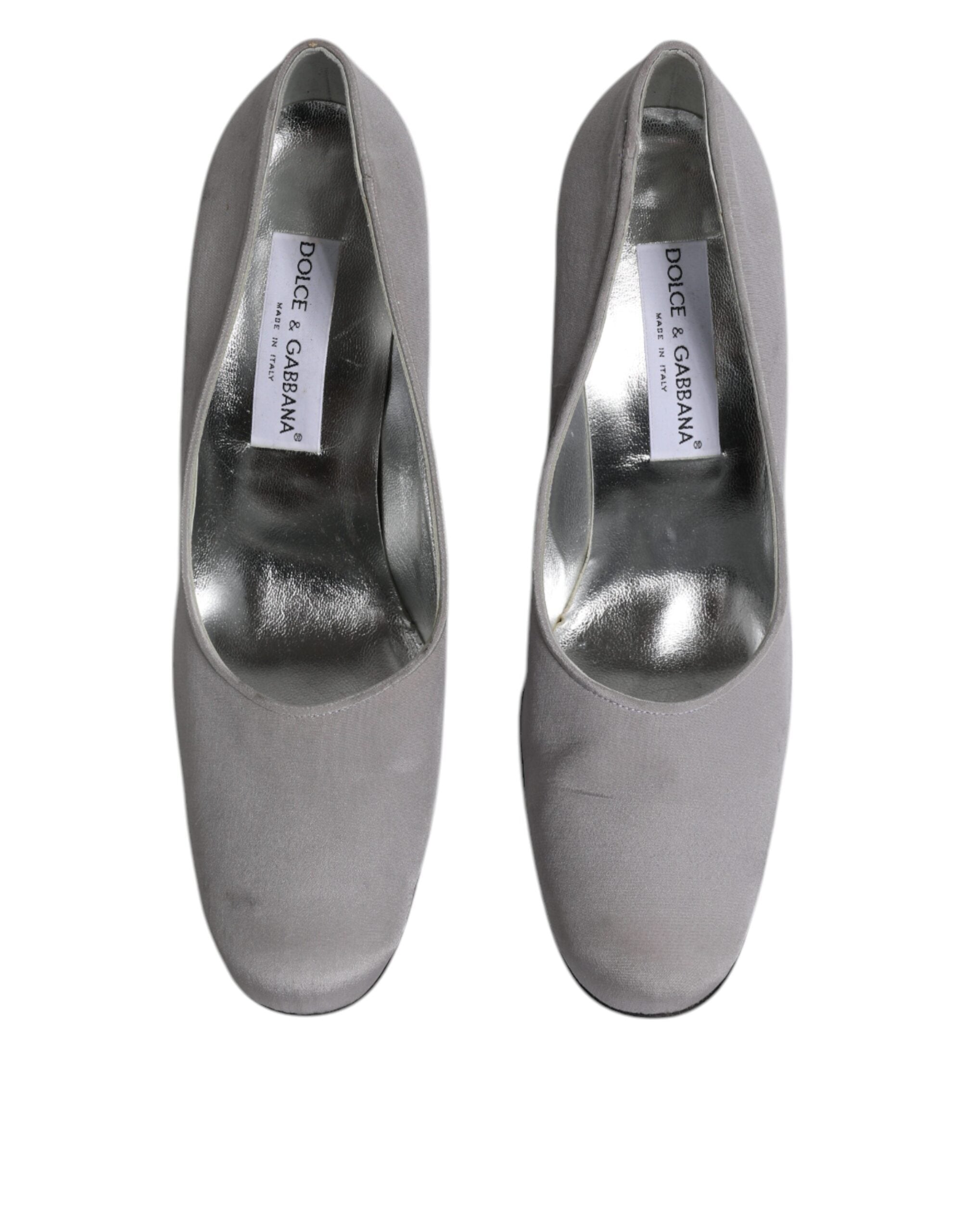 Dolce & Gabbana Gray Suede Leather High Heel Pumps Women's Shoes