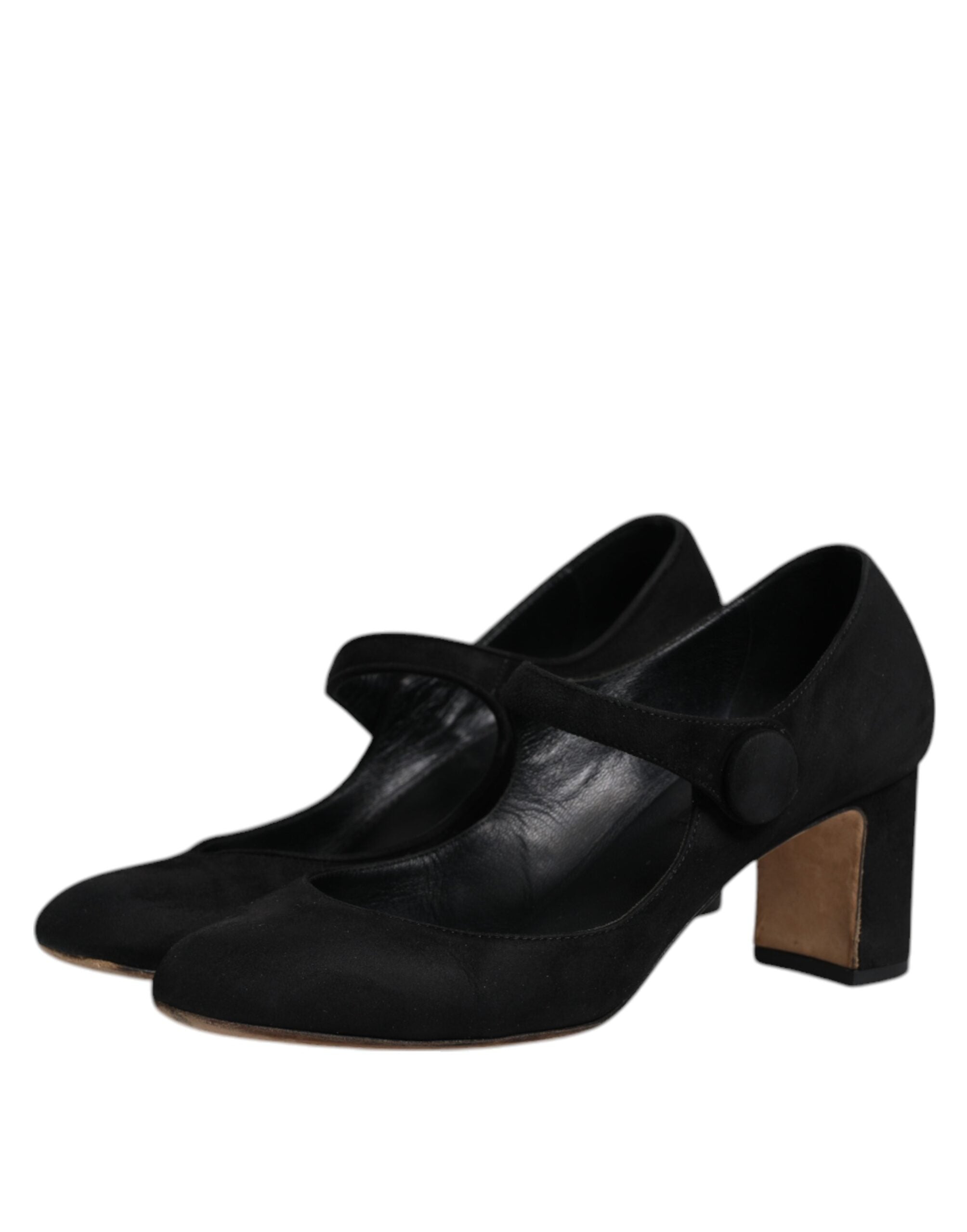 Dolce & Gabbana Black Suede Leather KEIRA Heels Pumps Women's Shoes (Pre-Owned)