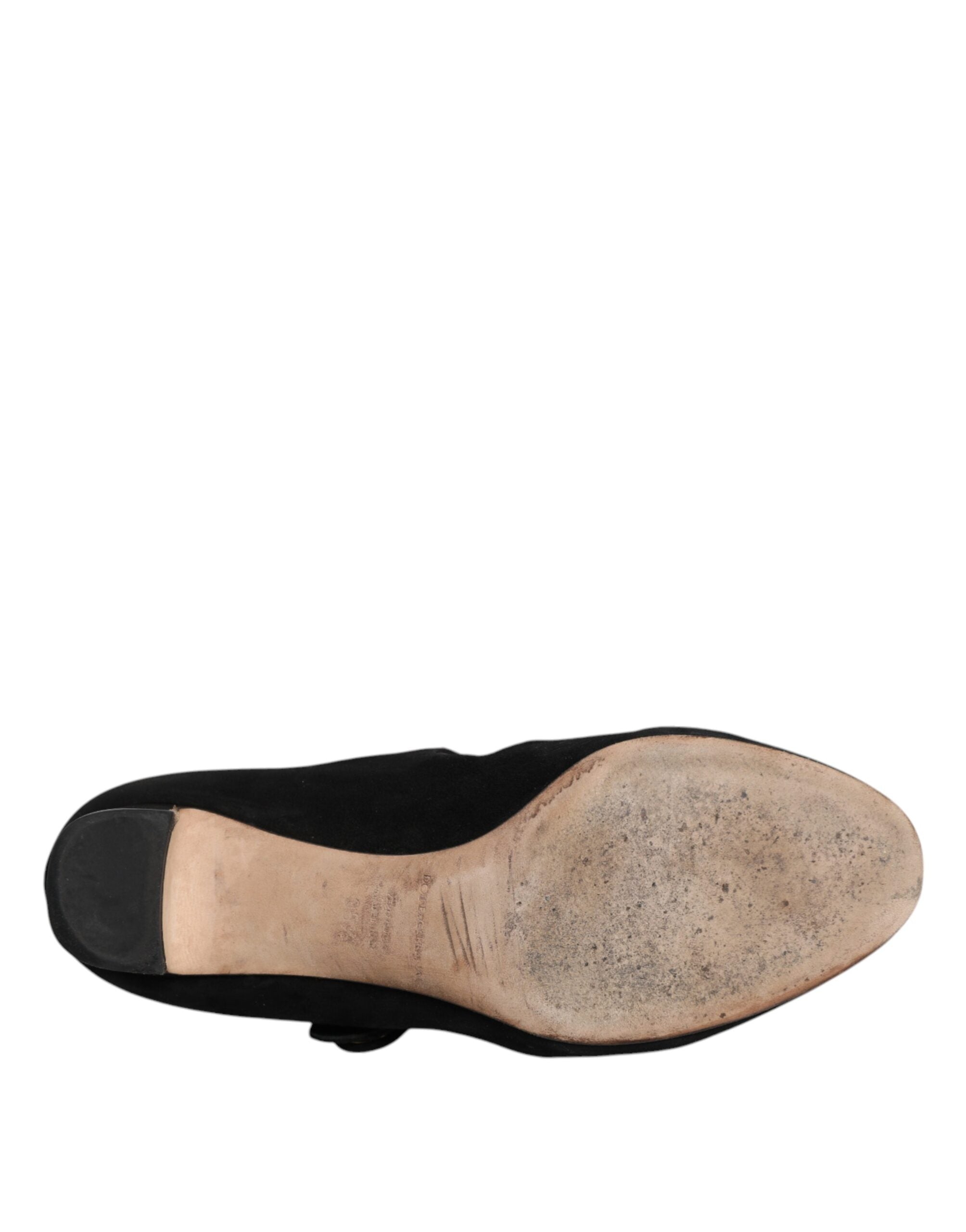 Dolce & Gabbana Black Suede Leather KEIRA Heels Pumps Women's Shoes (Pre-Owned)