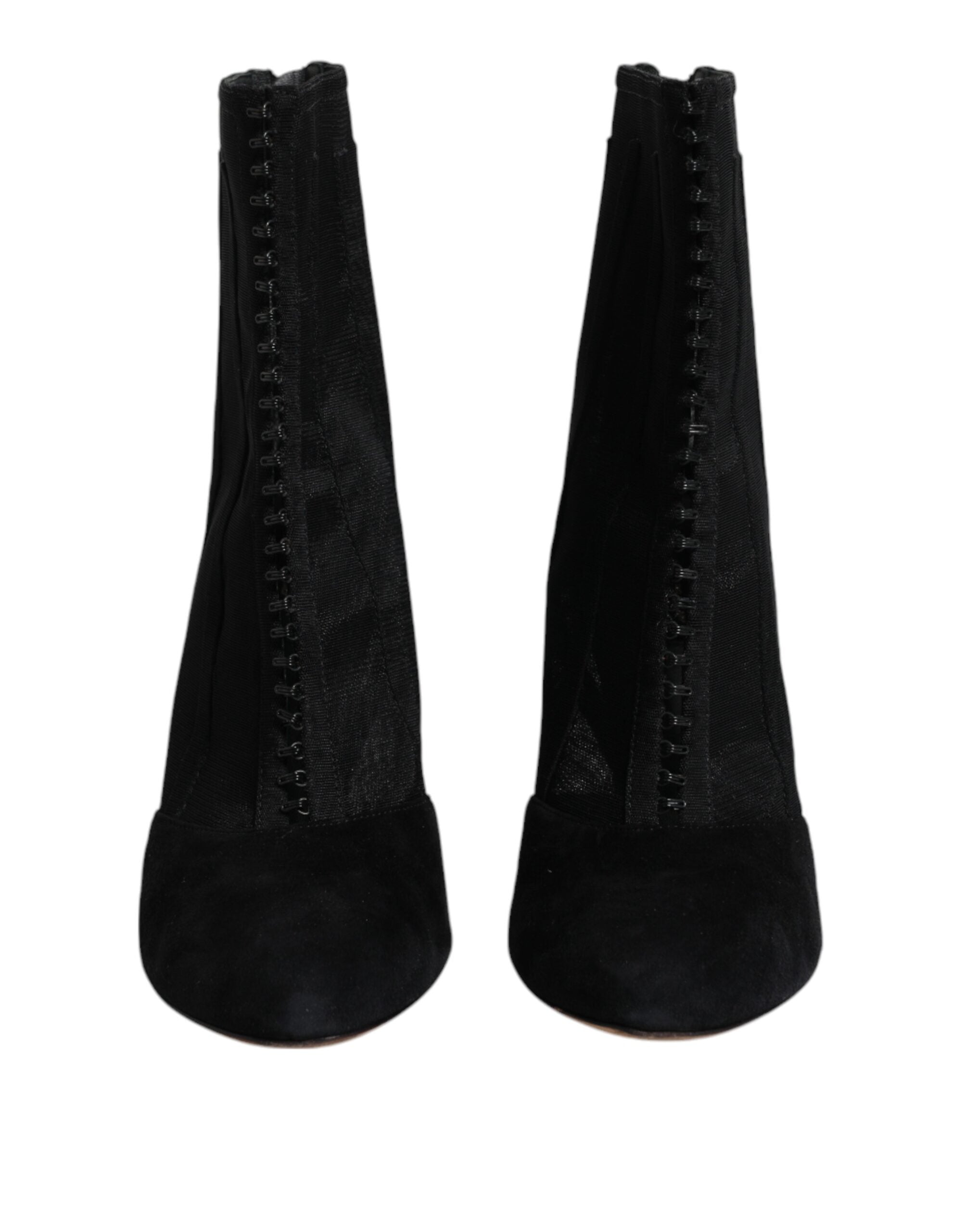 Dolce & Gabbana Black Mesh Stiletto Heels Ankle Boots Women's Shoes (Pre-Owned)