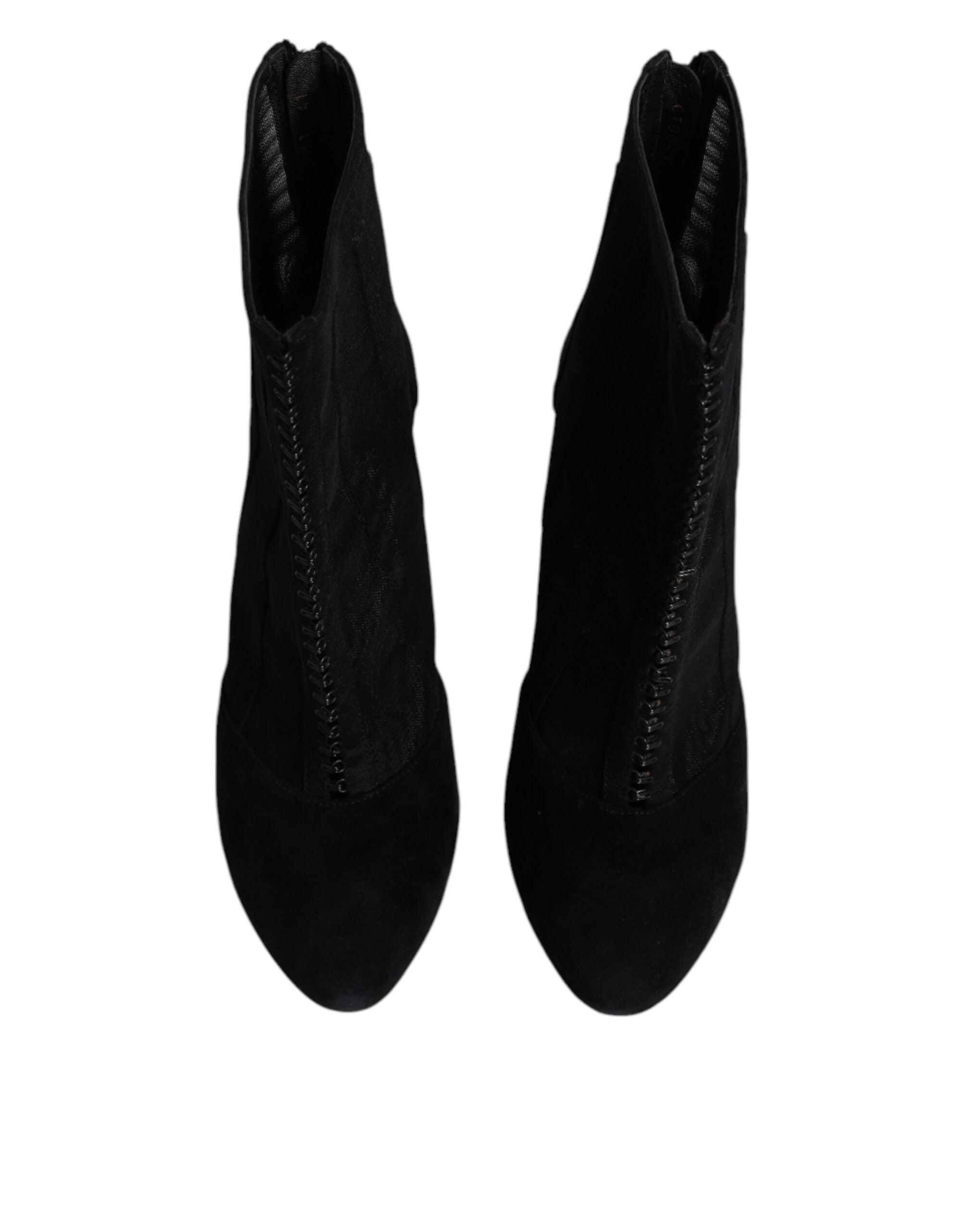 Dolce & Gabbana Black Mesh Stiletto Heels Ankle Boots Women's Shoes (Pre-Owned)