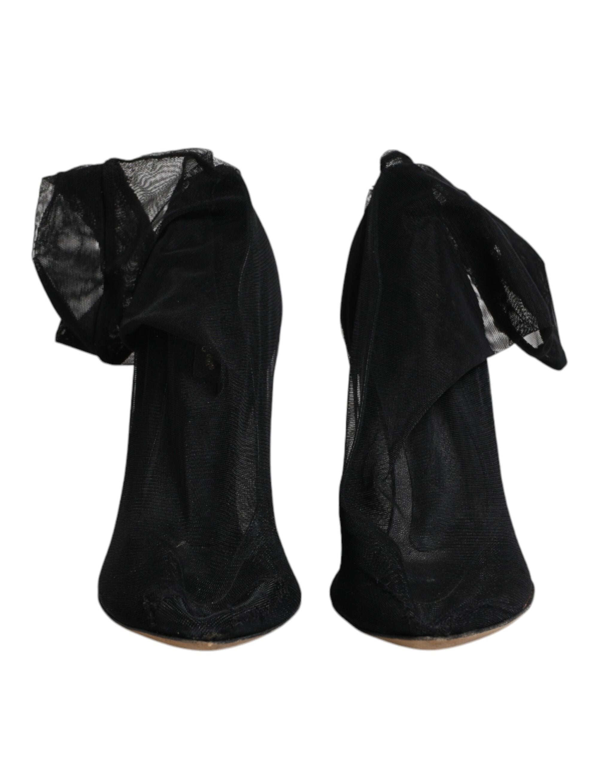 Dolce & Gabbana Black Nylon Stretch Mesh Sock Boots Women's Shoes (Pre-Owned)