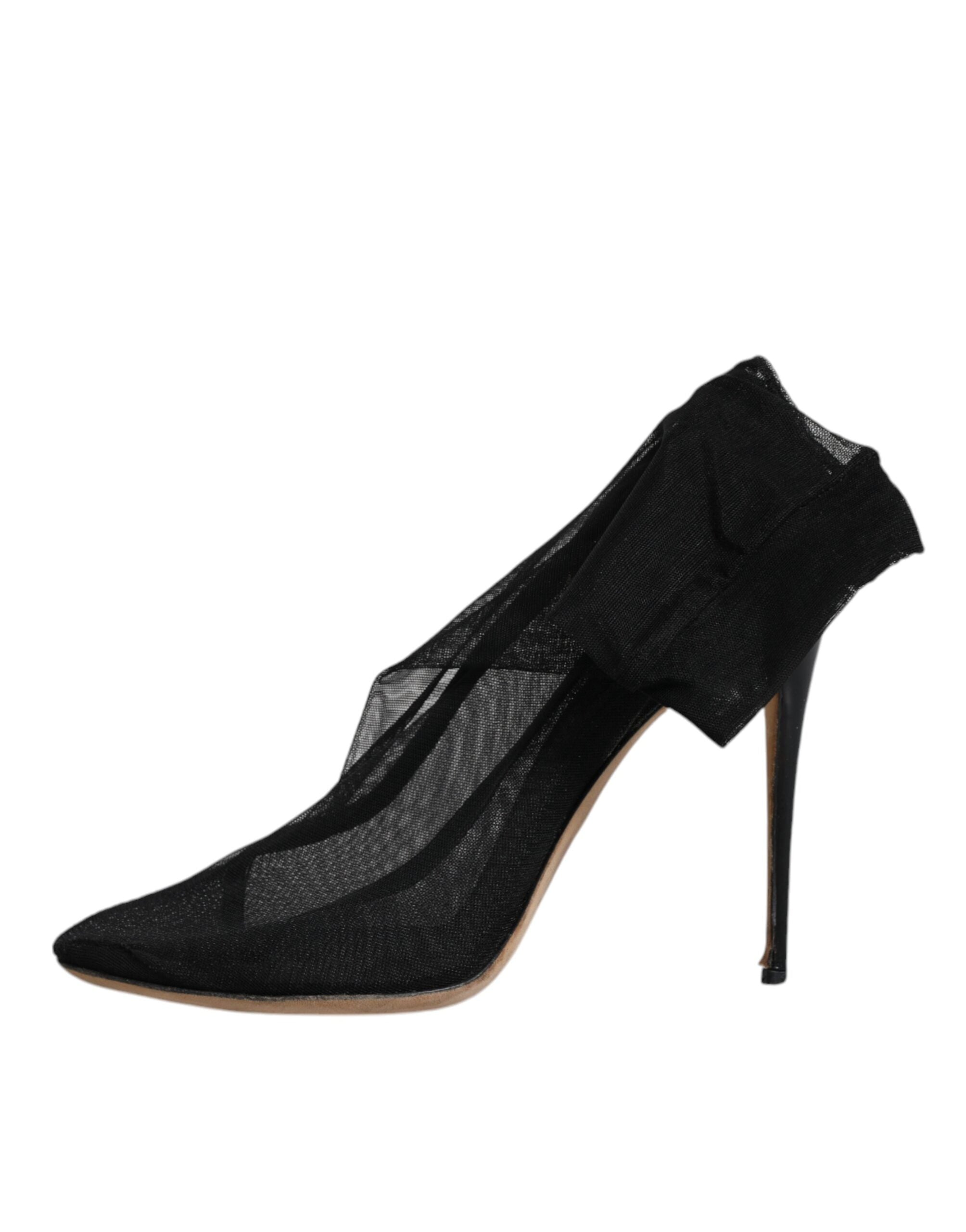 Dolce & Gabbana Black Nylon Stretch Mesh Sock Boots Women's Shoes (Pre-Owned)