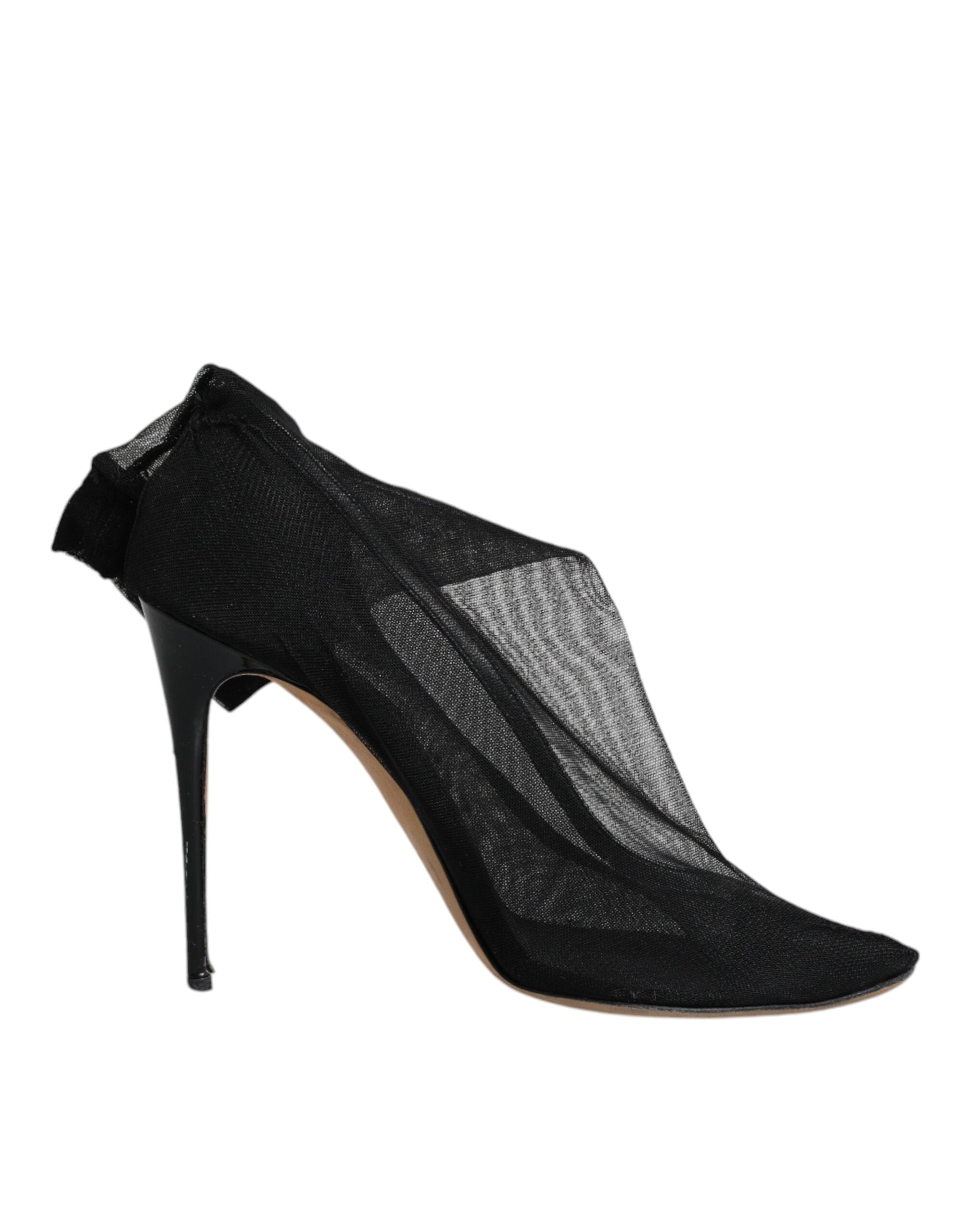 Dolce & Gabbana Black Nylon Stretch Mesh Sock Boots Women's Shoes (Pre-Owned)