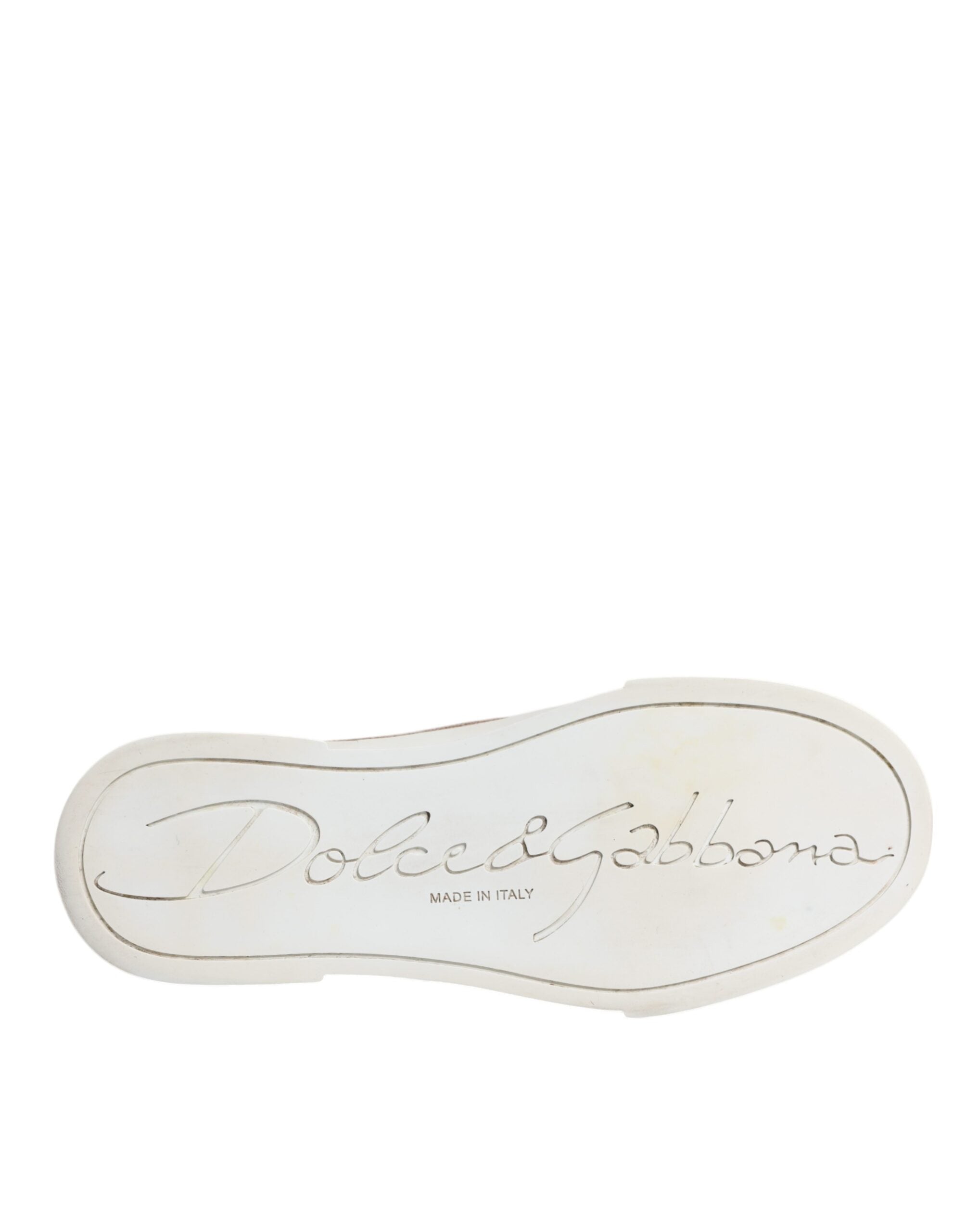 Dolce & Gabbana Gold White Logo Low Top Sneakers Women's Shoes (Pre-Owned)