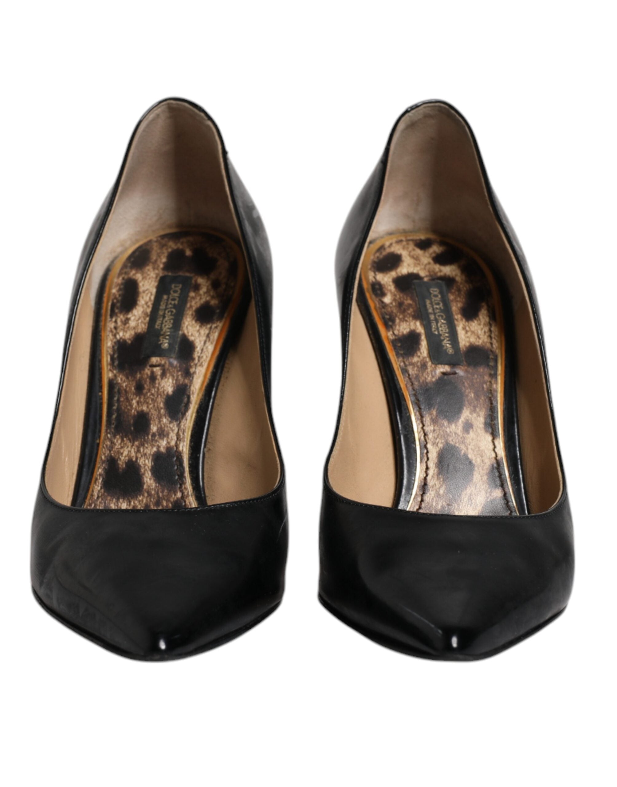 Dolce & Gabbana Black Calf Leather Stiletto Heels Pumps Women's Shoes (Pre-Owned)