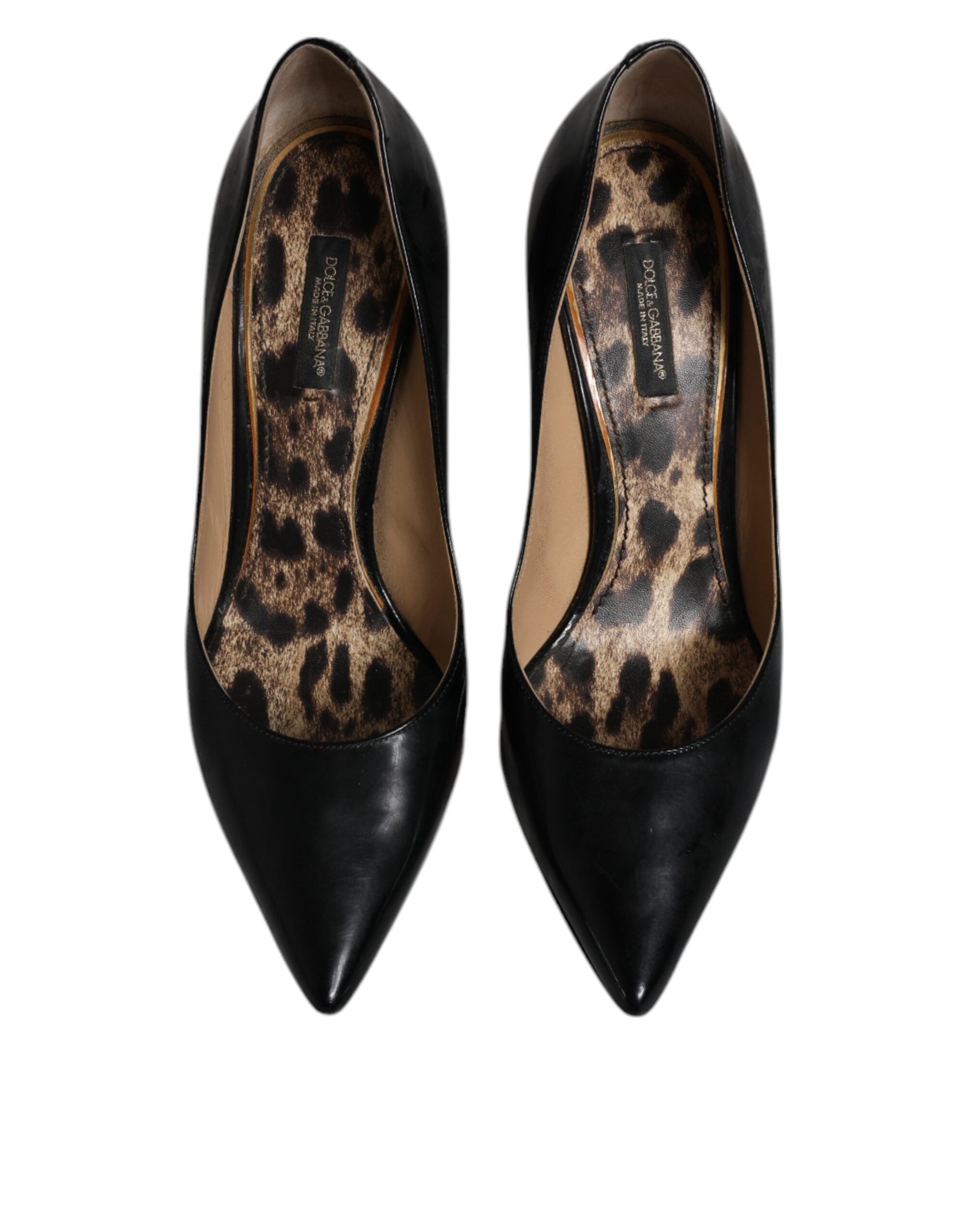 Dolce & Gabbana Black Calf Leather Stiletto Heels Pumps Women's Shoes (Pre-Owned)