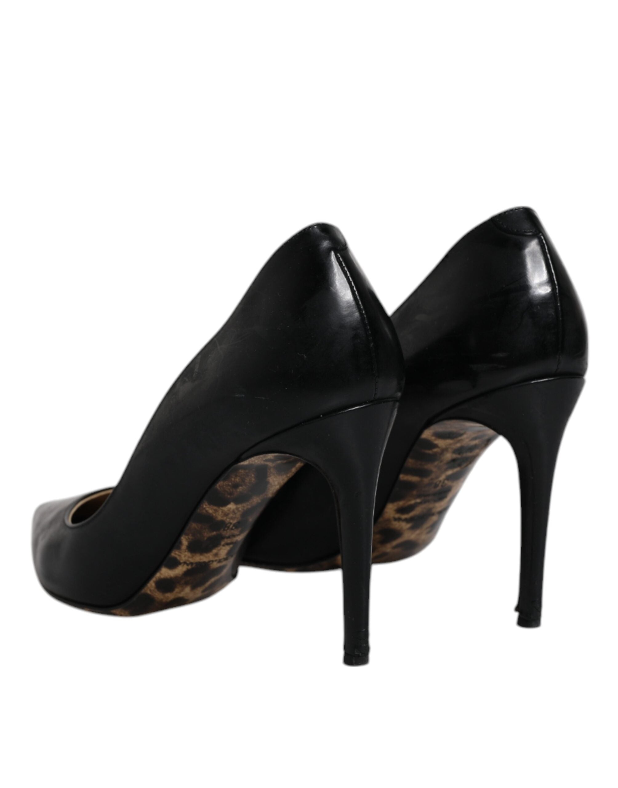 Dolce & Gabbana Black Calf Leather Stiletto Heels Pumps Women's Shoes (Pre-Owned)
