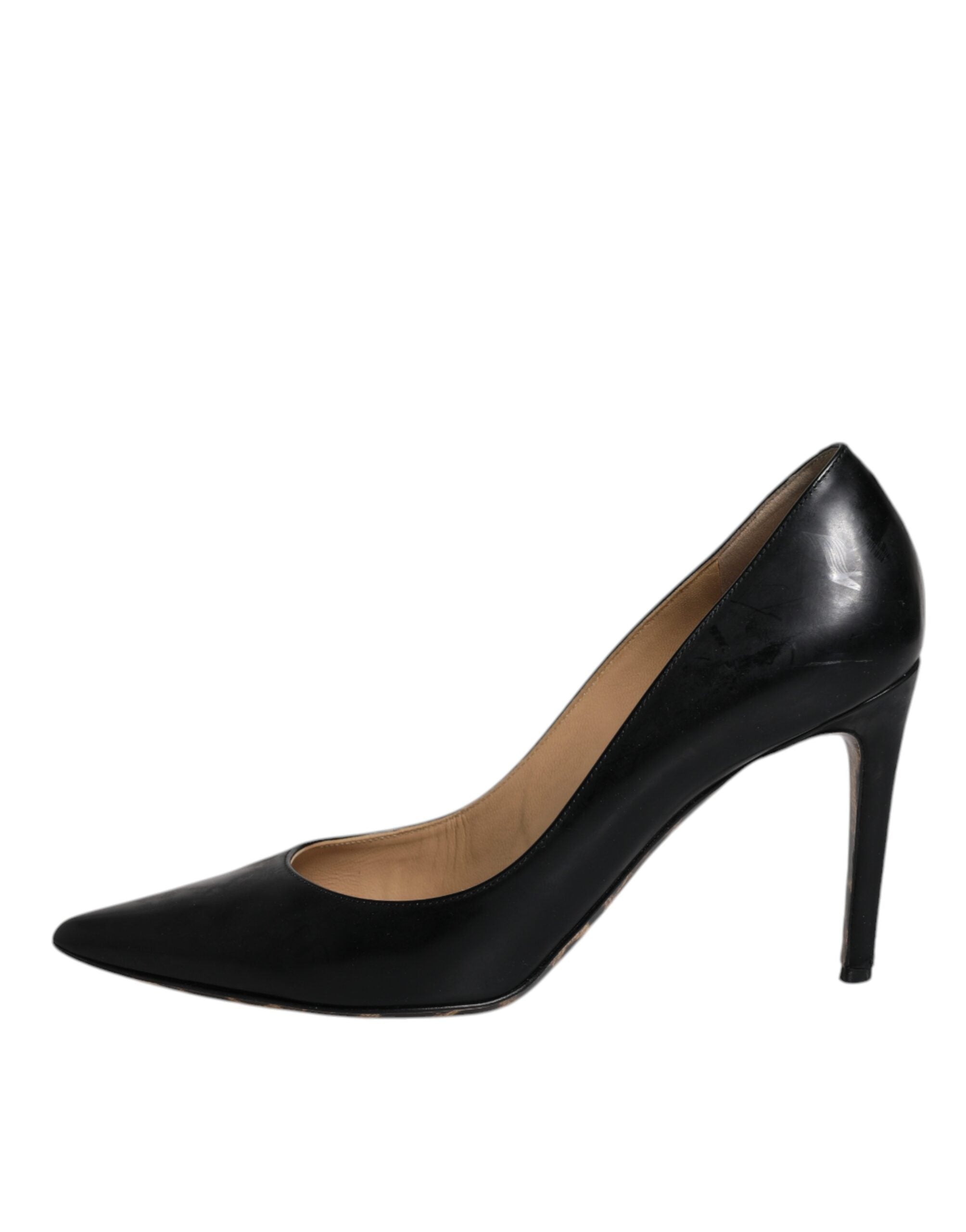 Dolce & Gabbana Black Calf Leather Stiletto Heels Pumps Women's Shoes (Pre-Owned)