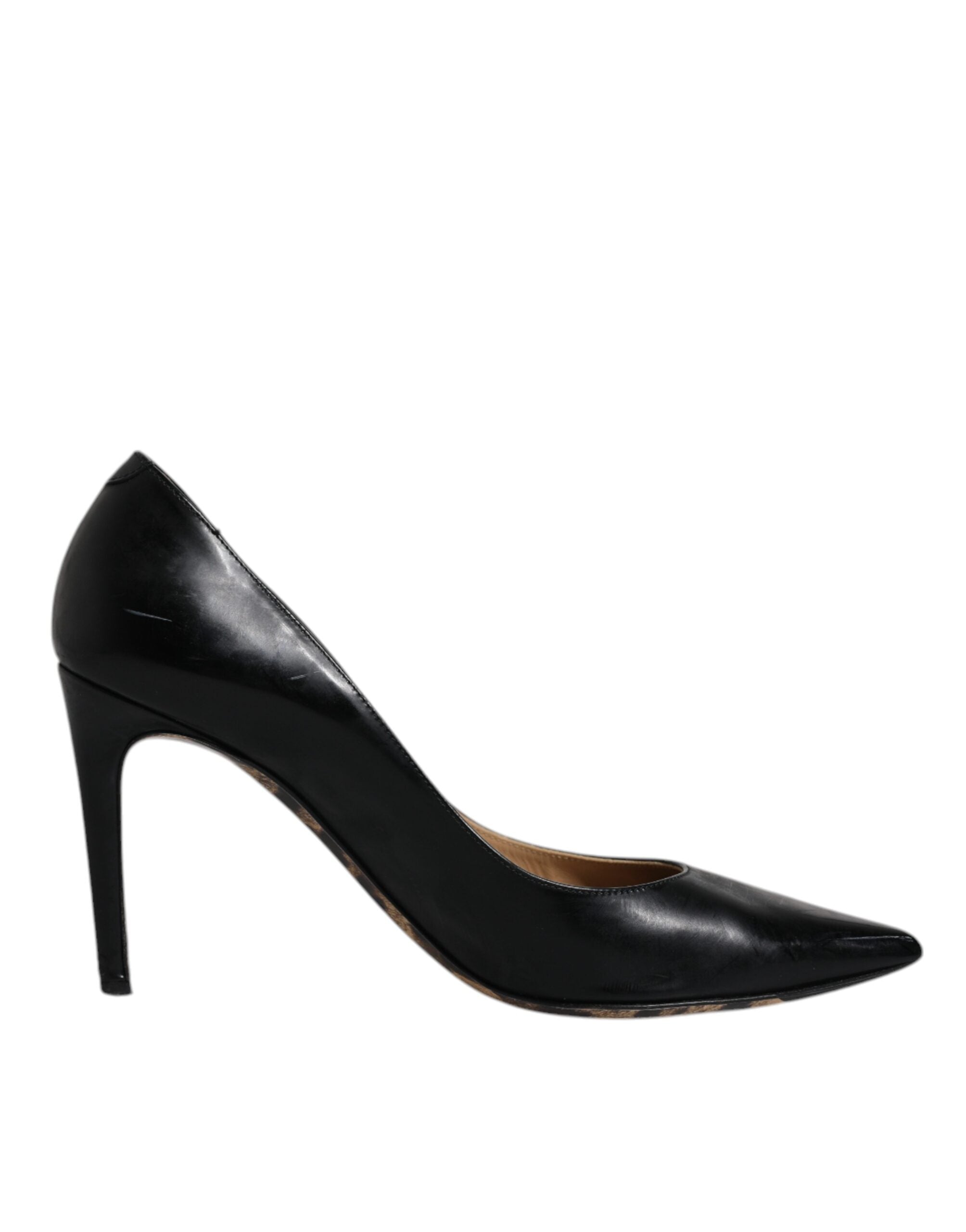 Dolce & Gabbana Black Calf Leather Stiletto Heels Pumps Women's Shoes (Pre-Owned)