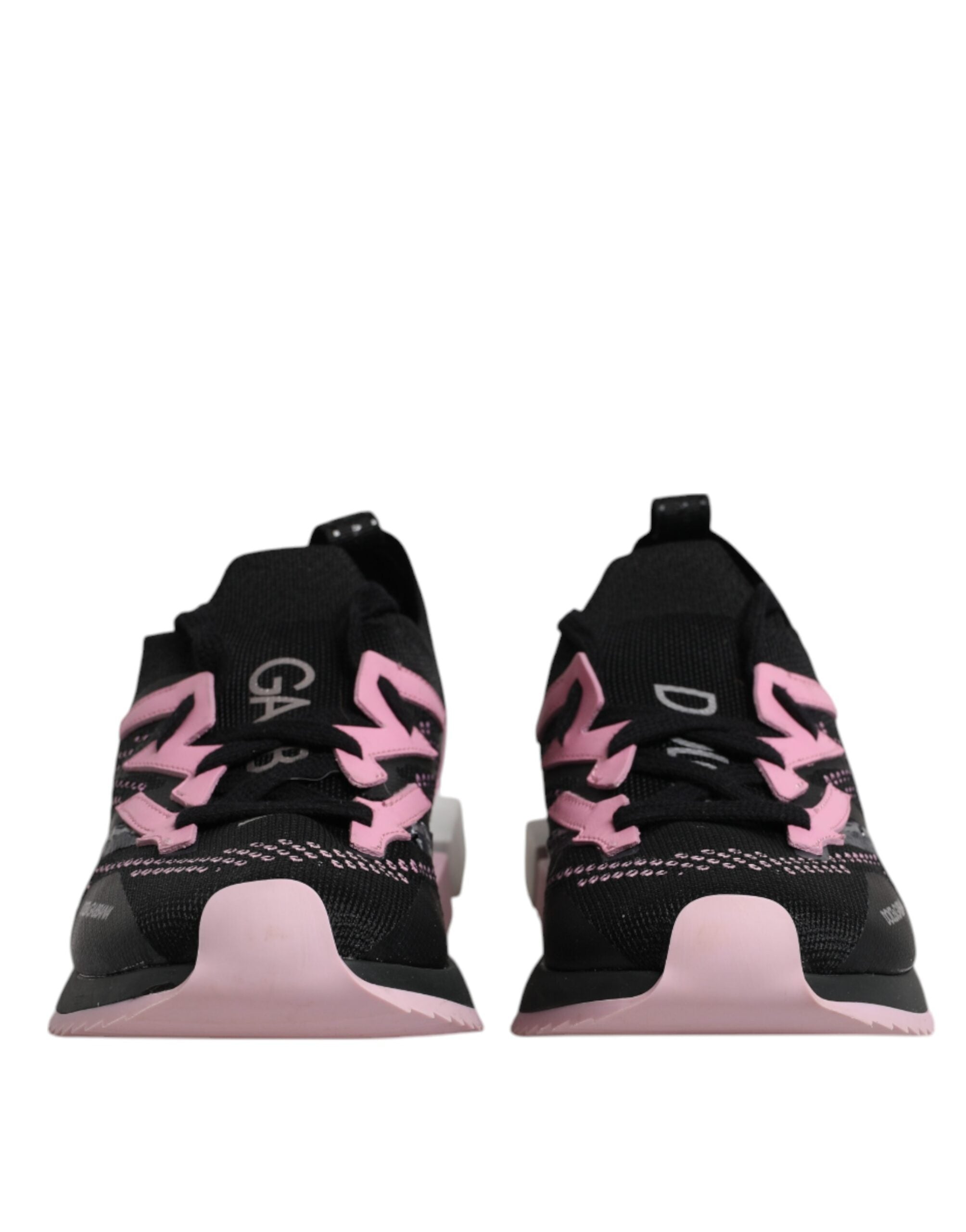 Dolce & Gabbana Black Pink SORRENTO Sport Stretch Sneakers Women's Shoes (Pre-Owned)