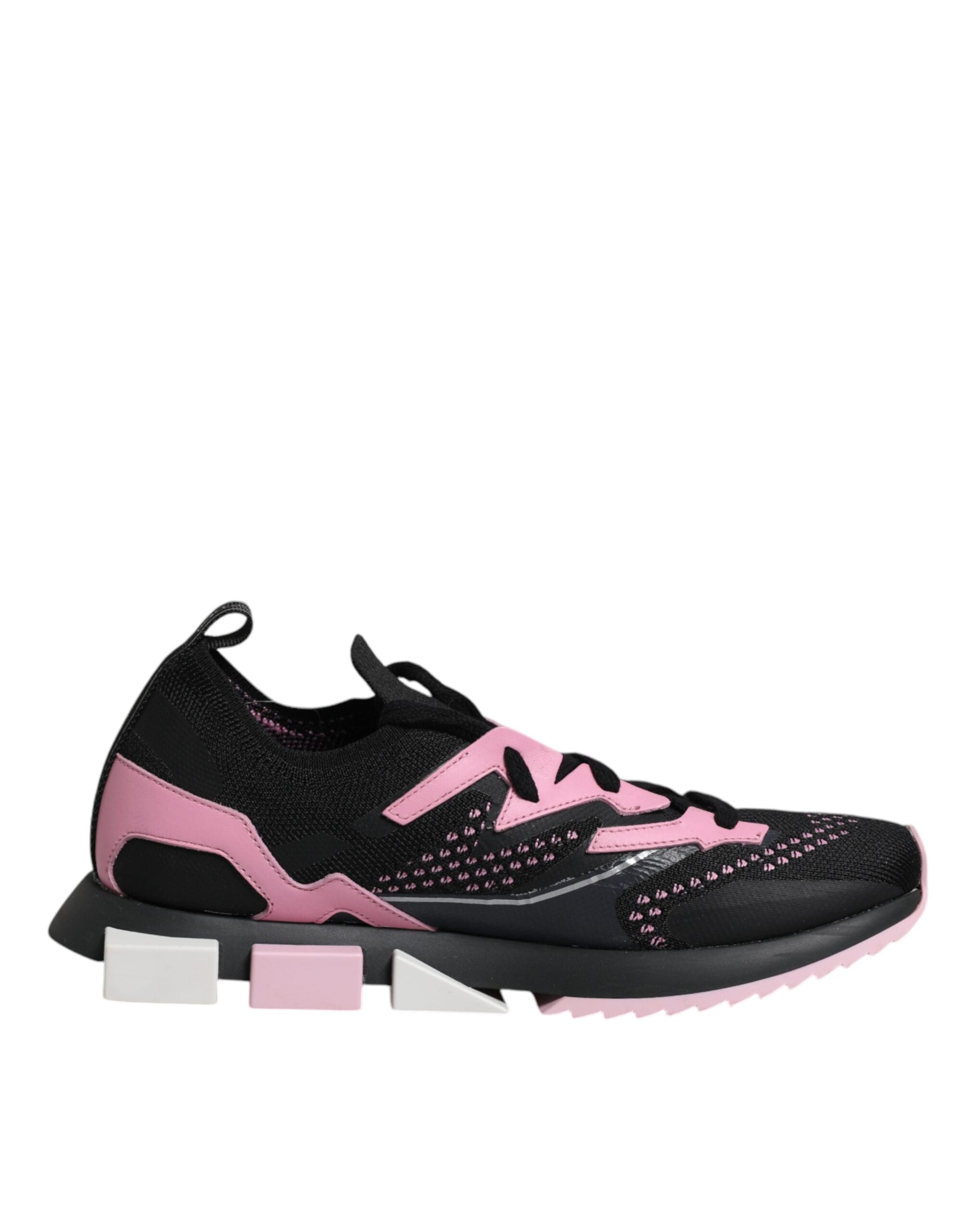 Dolce & Gabbana Black Pink SORRENTO Sport Stretch Sneakers Women's Shoes (Pre-Owned)
