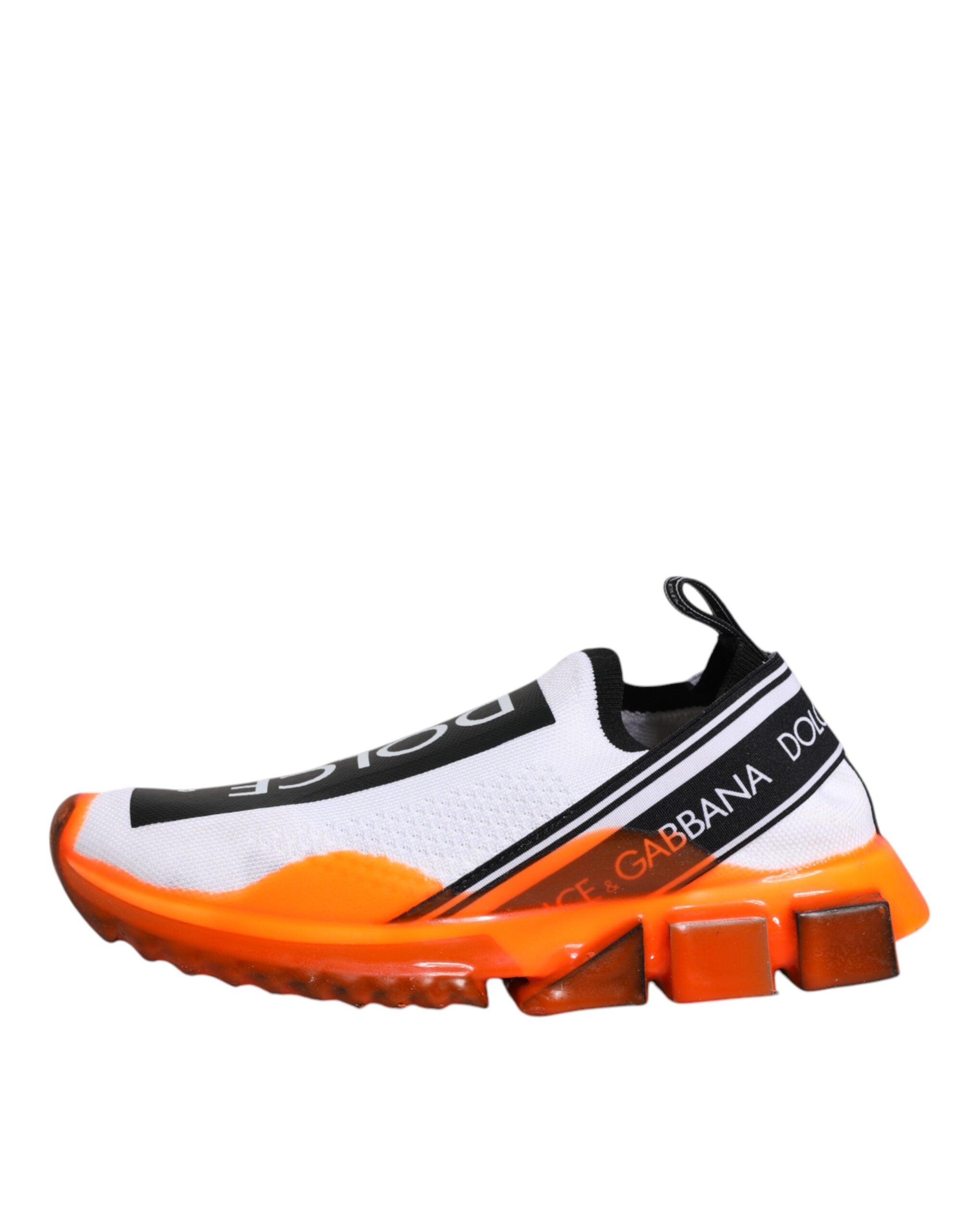Dolce & Gabbana White Orange Slip On Sorrento Sneakers Women's Shoes (Pre-Owned)