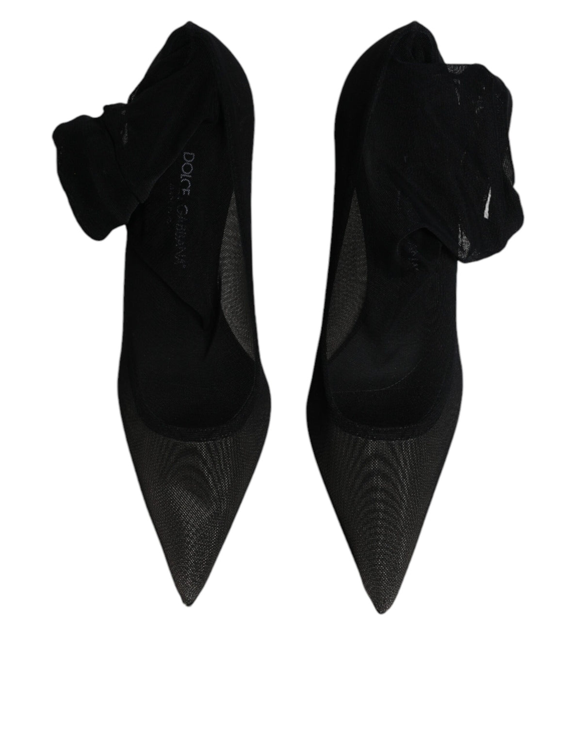 Dolce & Gabbana Black Viscose Mesh Sock Style Boots Women's Shoes (Pre-Owned)
