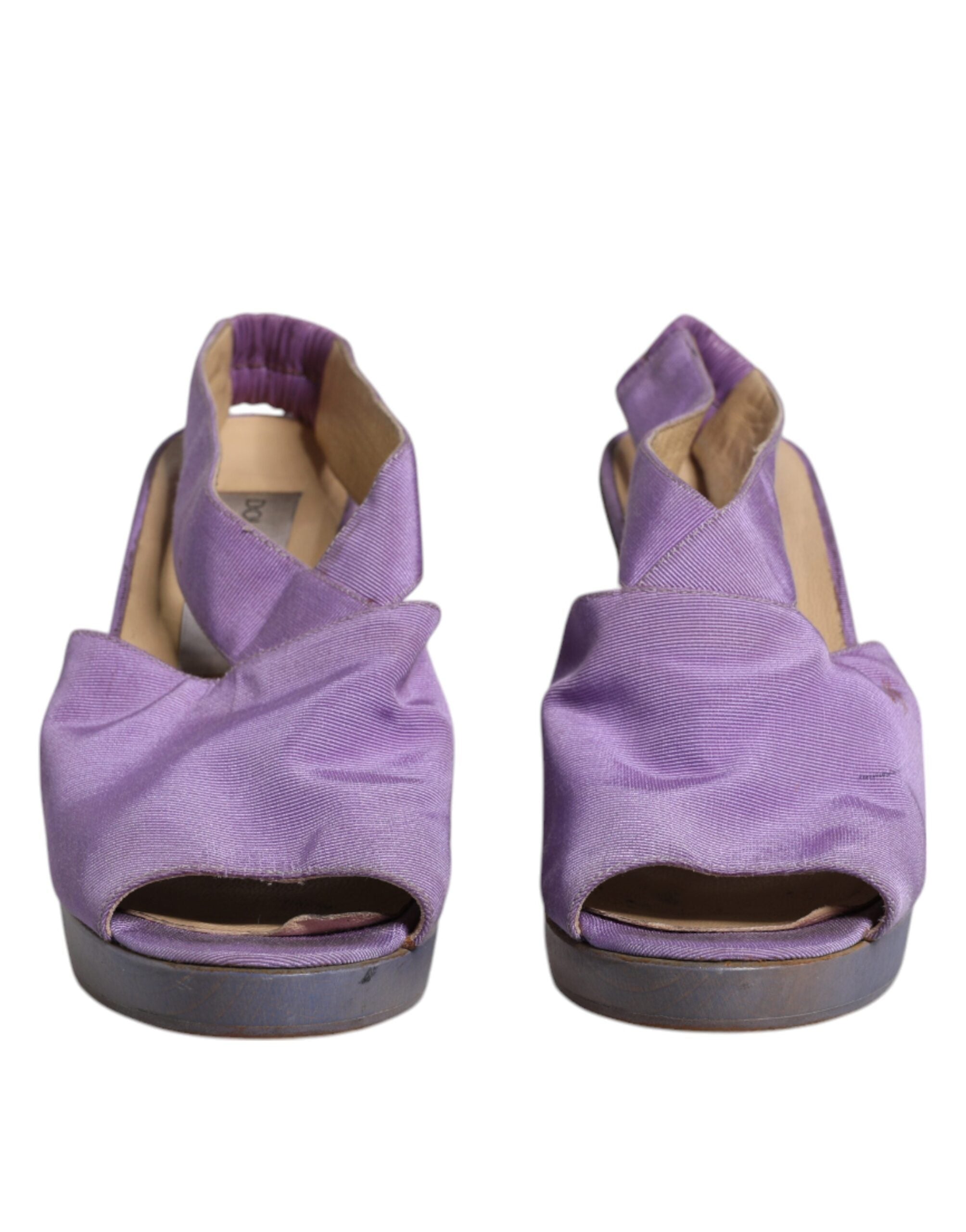 Dolce & Gabbana Purple Platform Slingback Heels Sandals Women's Shoes (Pre-Owned)