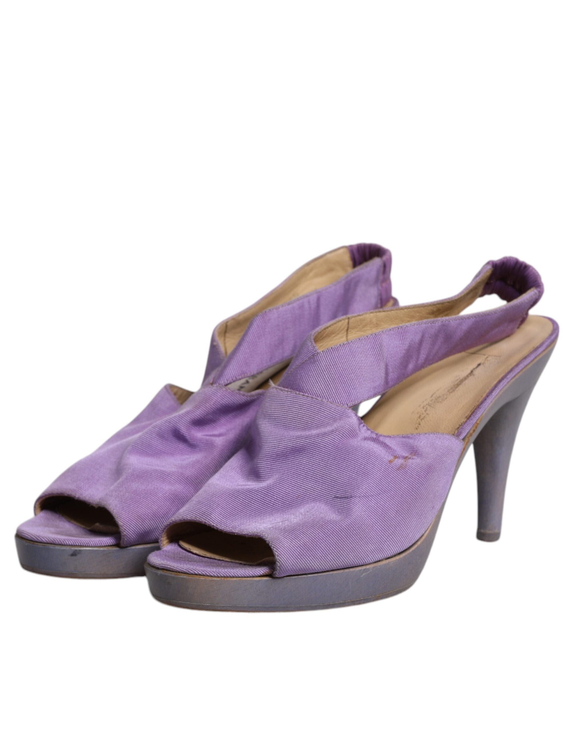 Dolce & Gabbana Purple Platform Slingback Heels Sandals Women's Shoes (Pre-Owned)