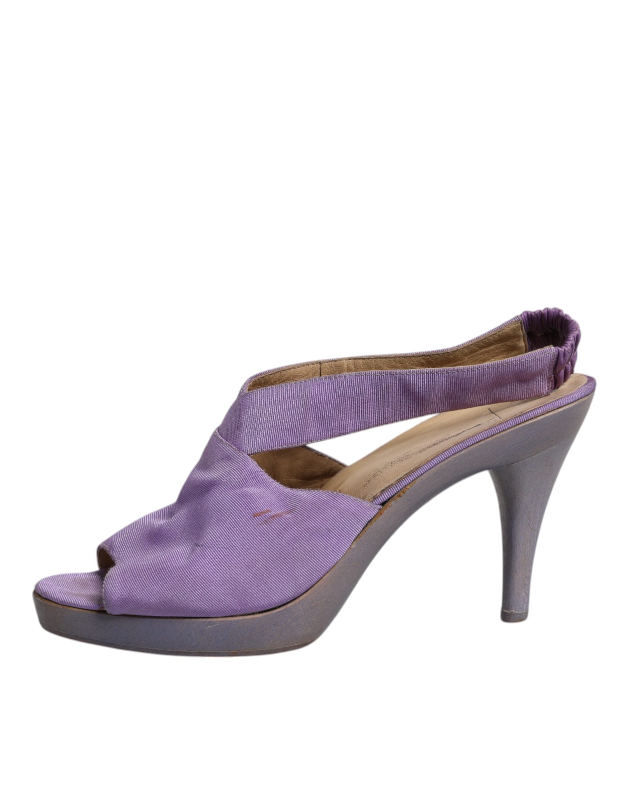 Dolce & Gabbana Purple Platform Slingback Heels Sandals Women's Shoes (Pre-Owned)