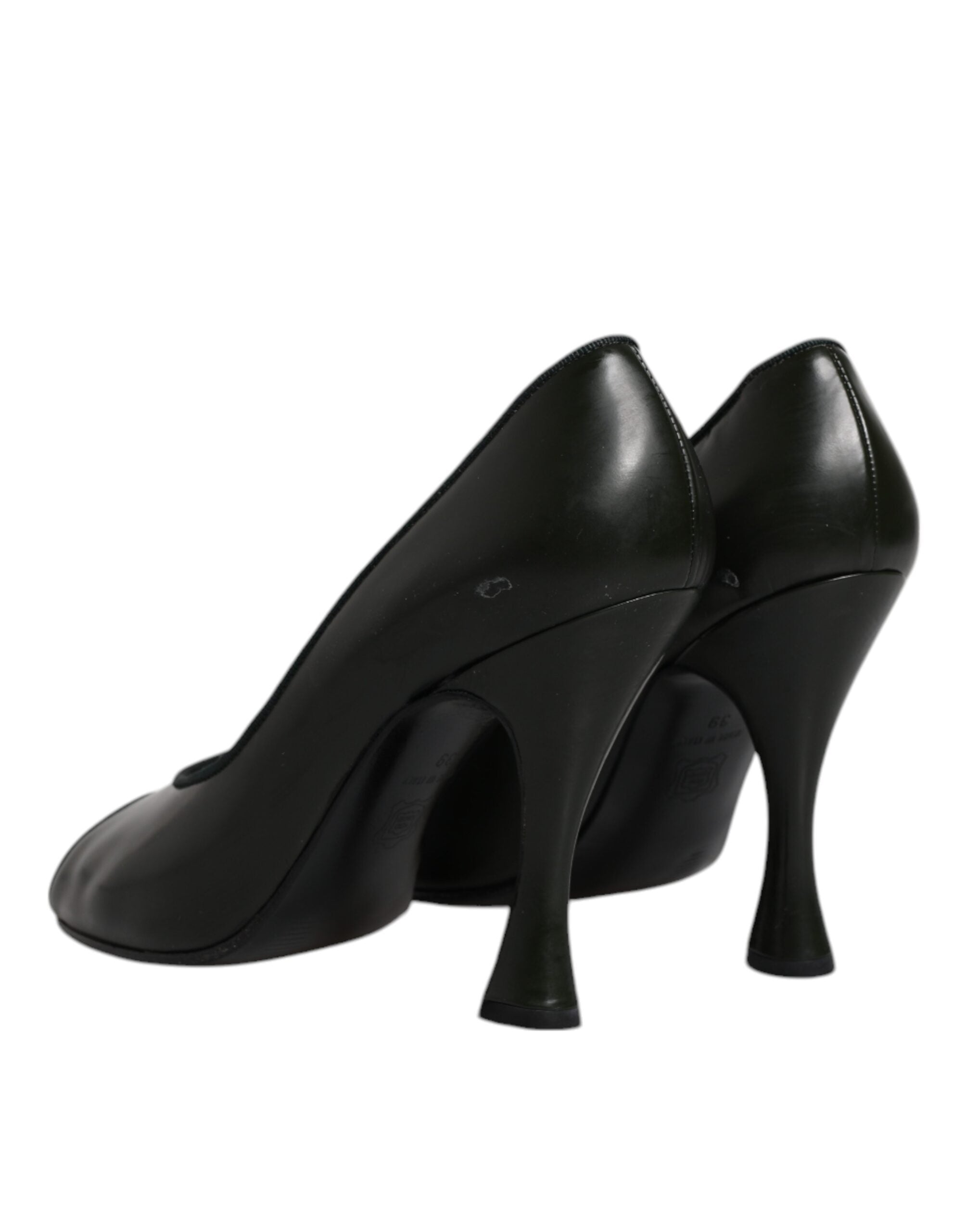 Dolce & Gabbana Green Leather Peep Toe Heels Pumps Women's Shoes (Pre-Owned)