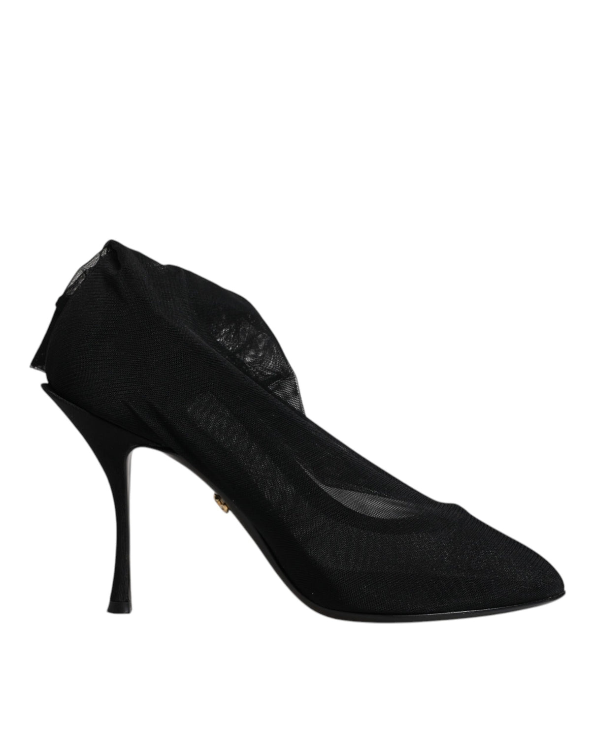 Dolce & Gabbana Black Silk Mesh Sock Style Boots Women's Shoes (Pre-Owned)