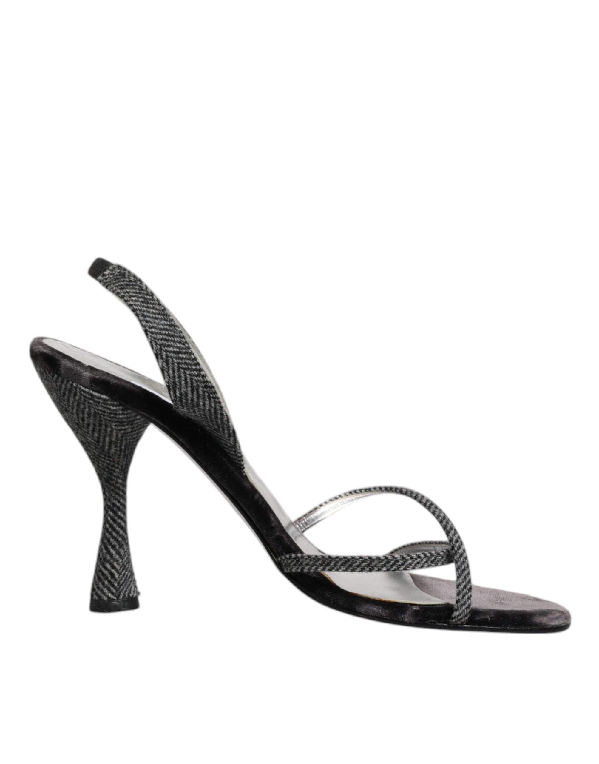 Dolce & Gabbana Black Chevron High Heels Sandals Women's Shoes (Pre-Owned)