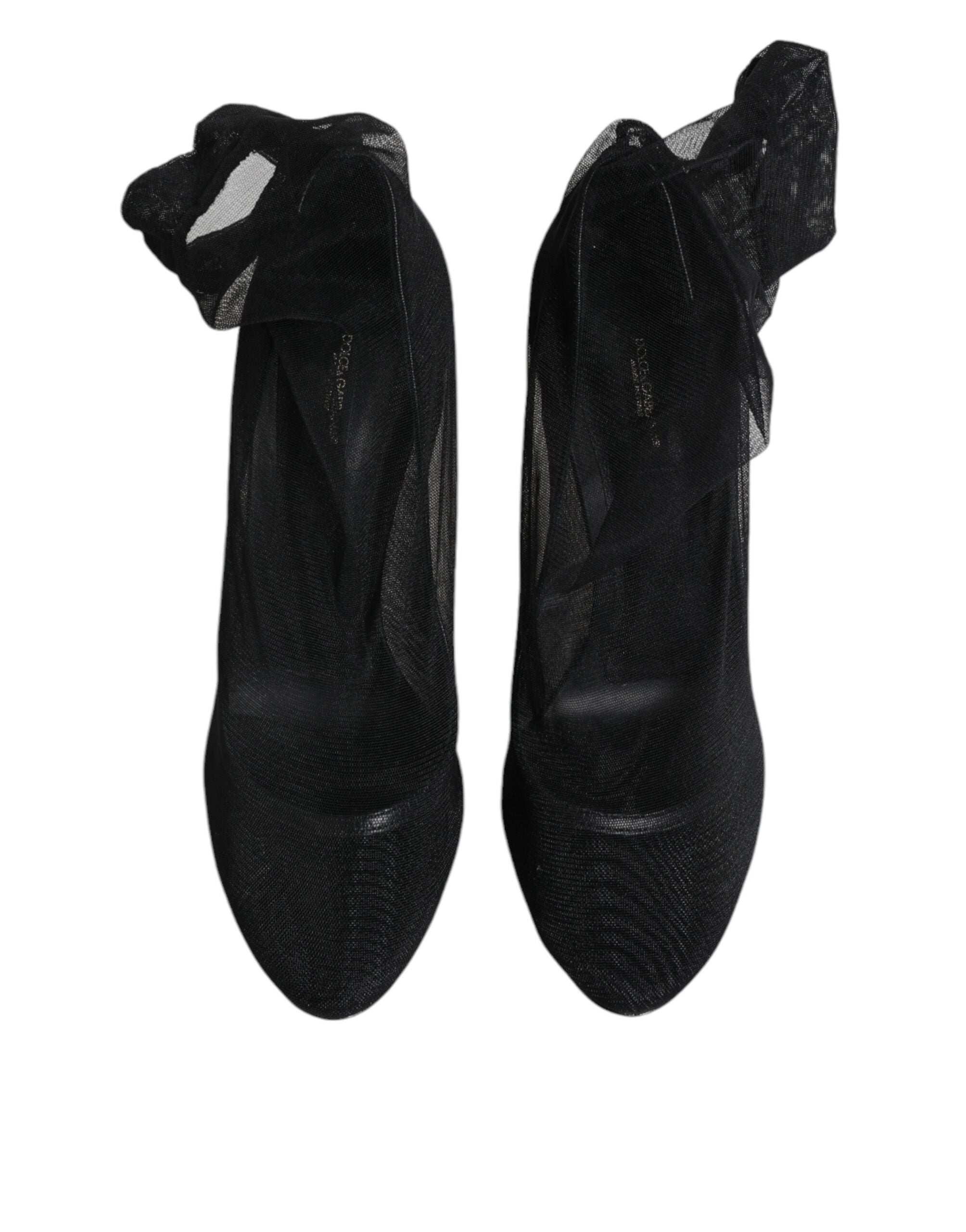 Dolce & Gabbana Black Nylon Mesh Sock Style Boots Women's Shoes (Pre-Owned)