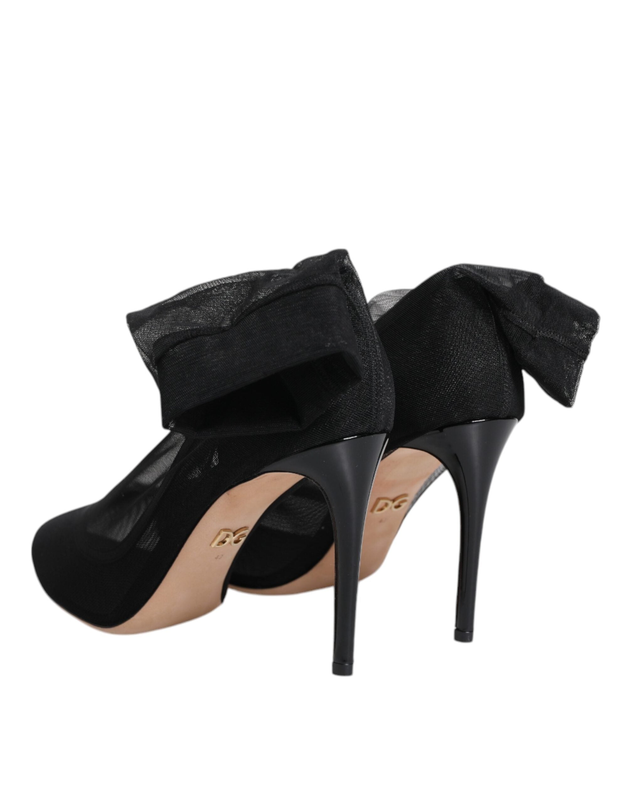 Dolce & Gabbana Black Nylon Mesh Sock Style Boots Women's Shoes (Pre-Owned)