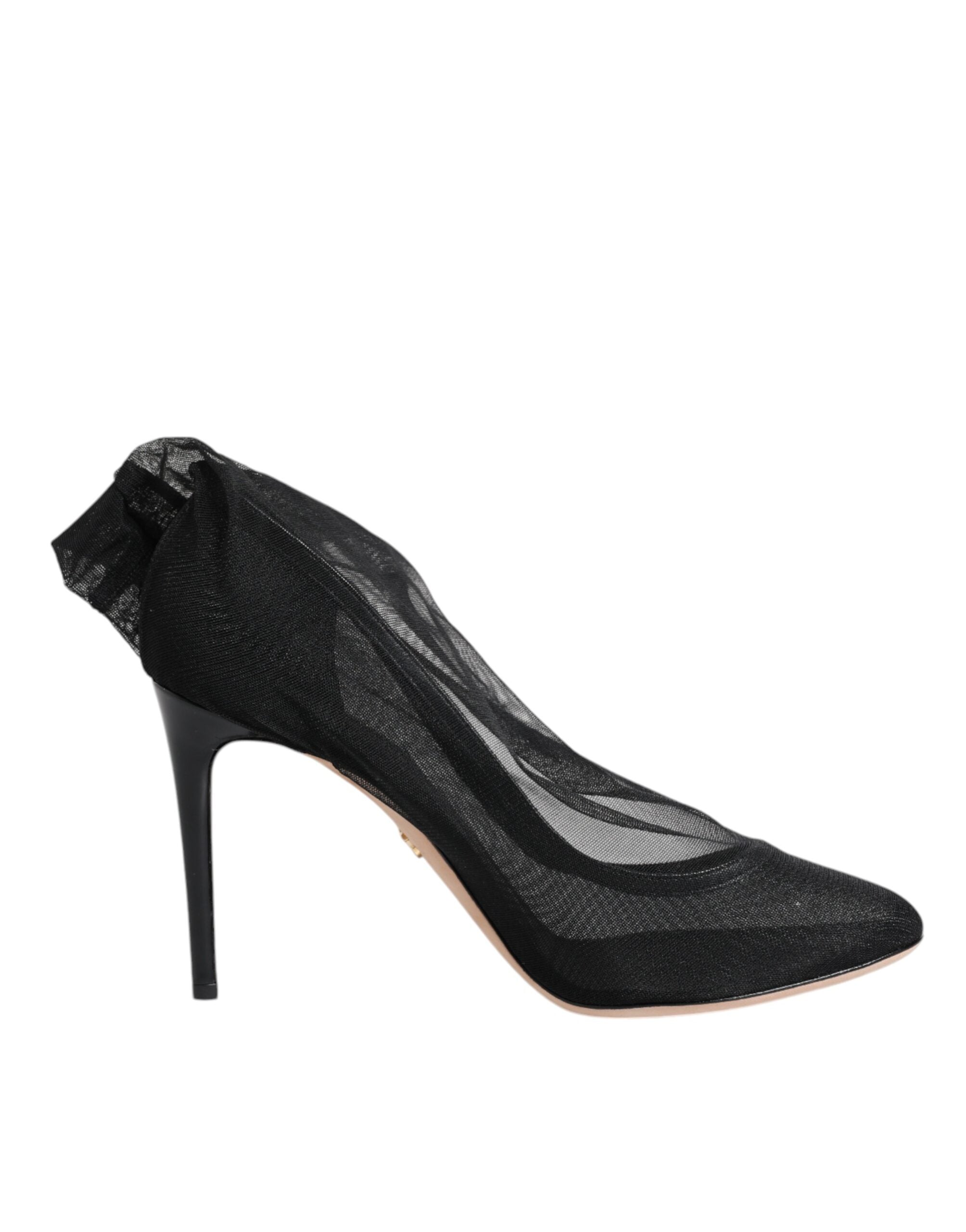 Dolce & Gabbana Black Nylon Mesh Sock Style Boots Women's Shoes (Pre-Owned)